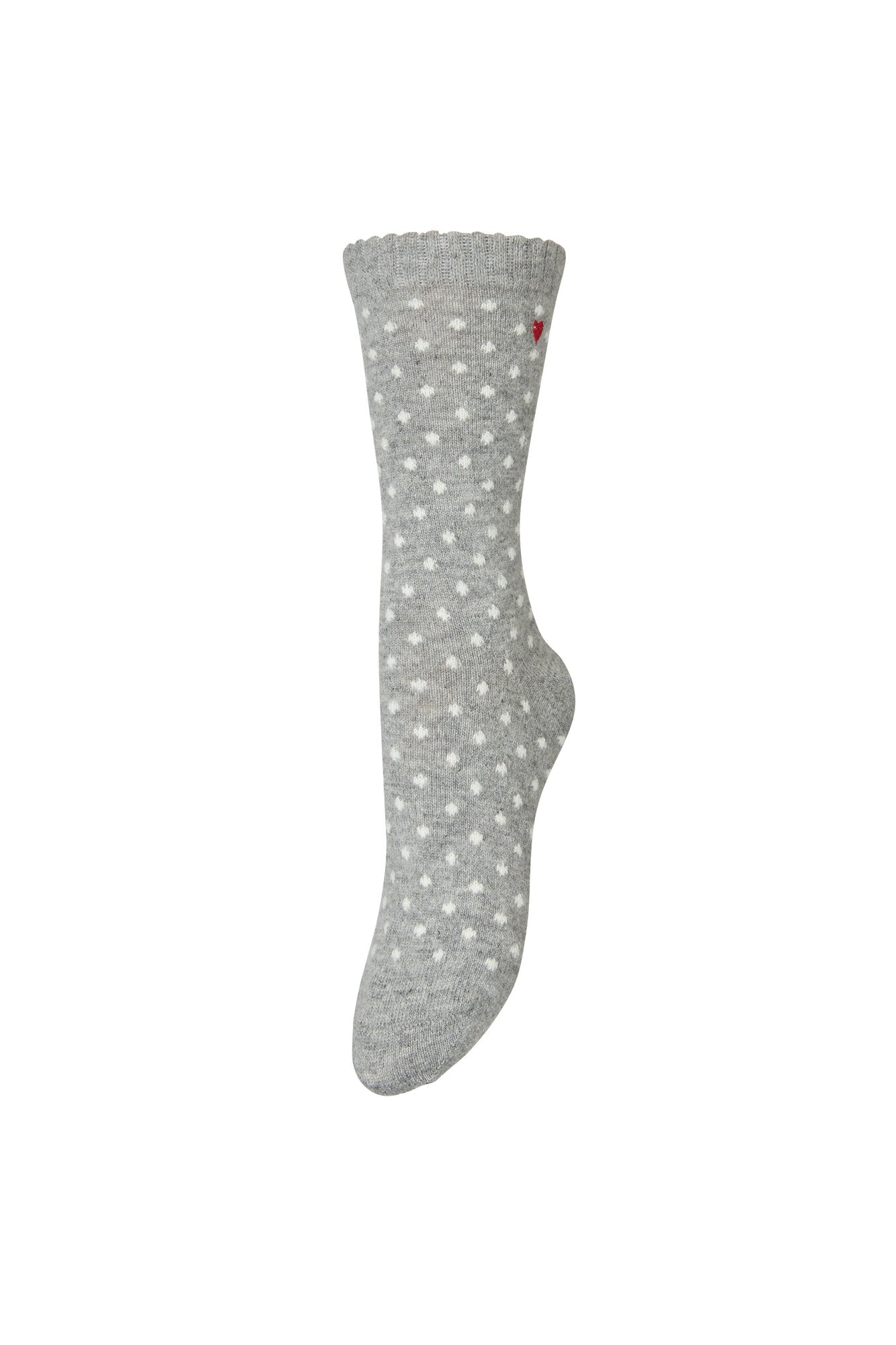 Dotted Wola strømpe – Grey melange