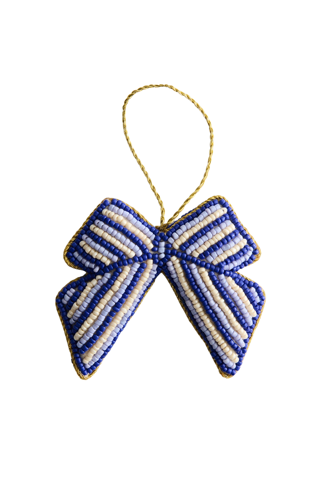 Perlesløjfe juleophæng - blå