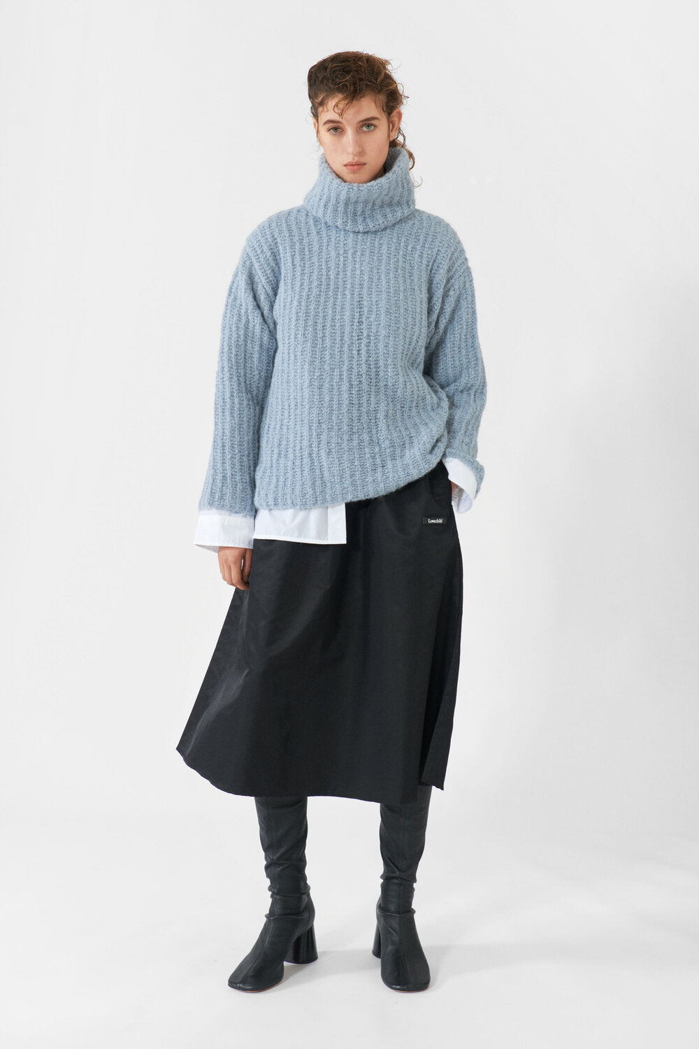 Lauren midi nederdel - sort