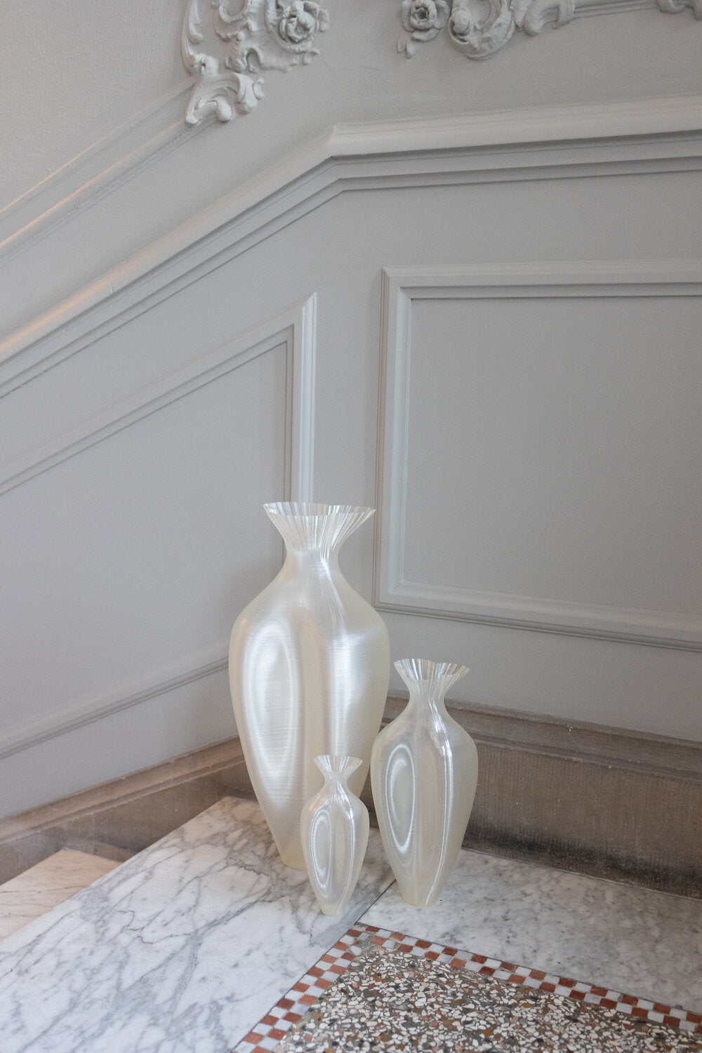 Tempus vase, Ivory - H19 cm.