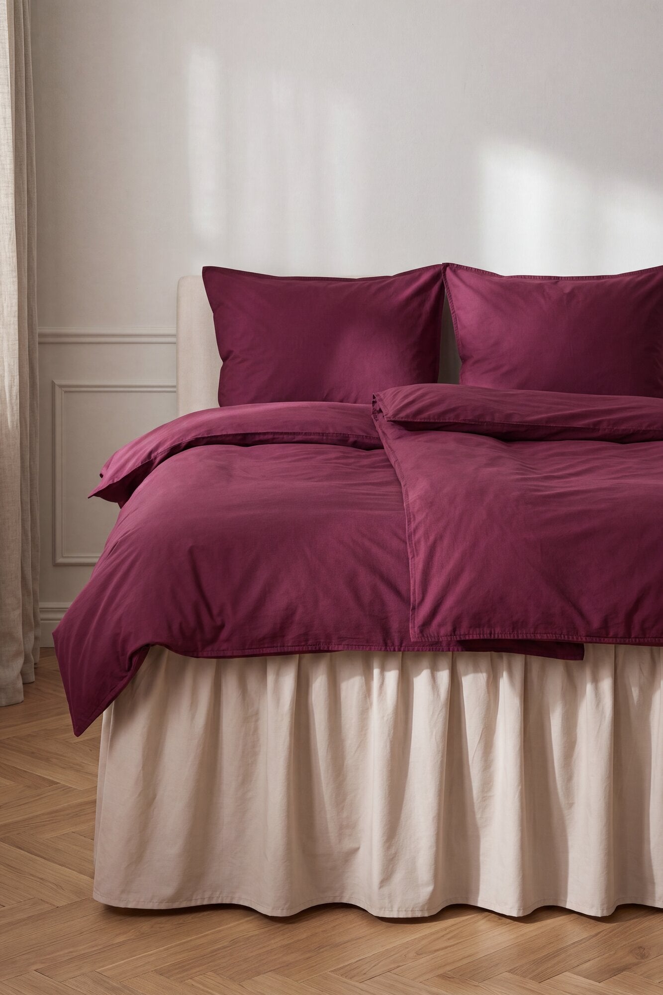Curly Percale sengesæt - bordeaux