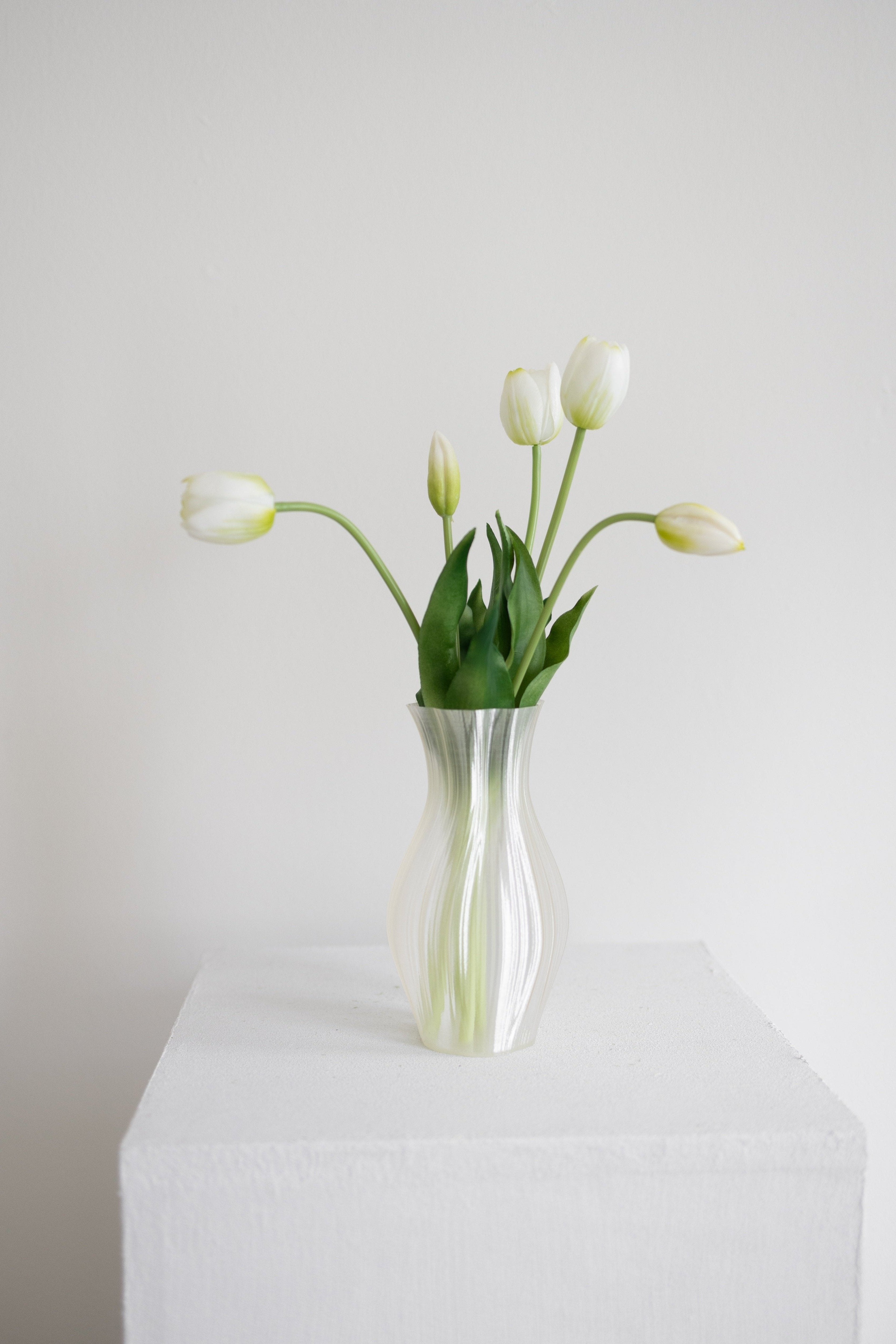 Kunstig Tulipan buket - hvid