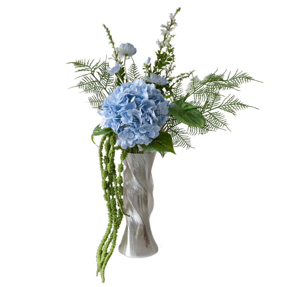 Kunstig Light Blue buket - multi