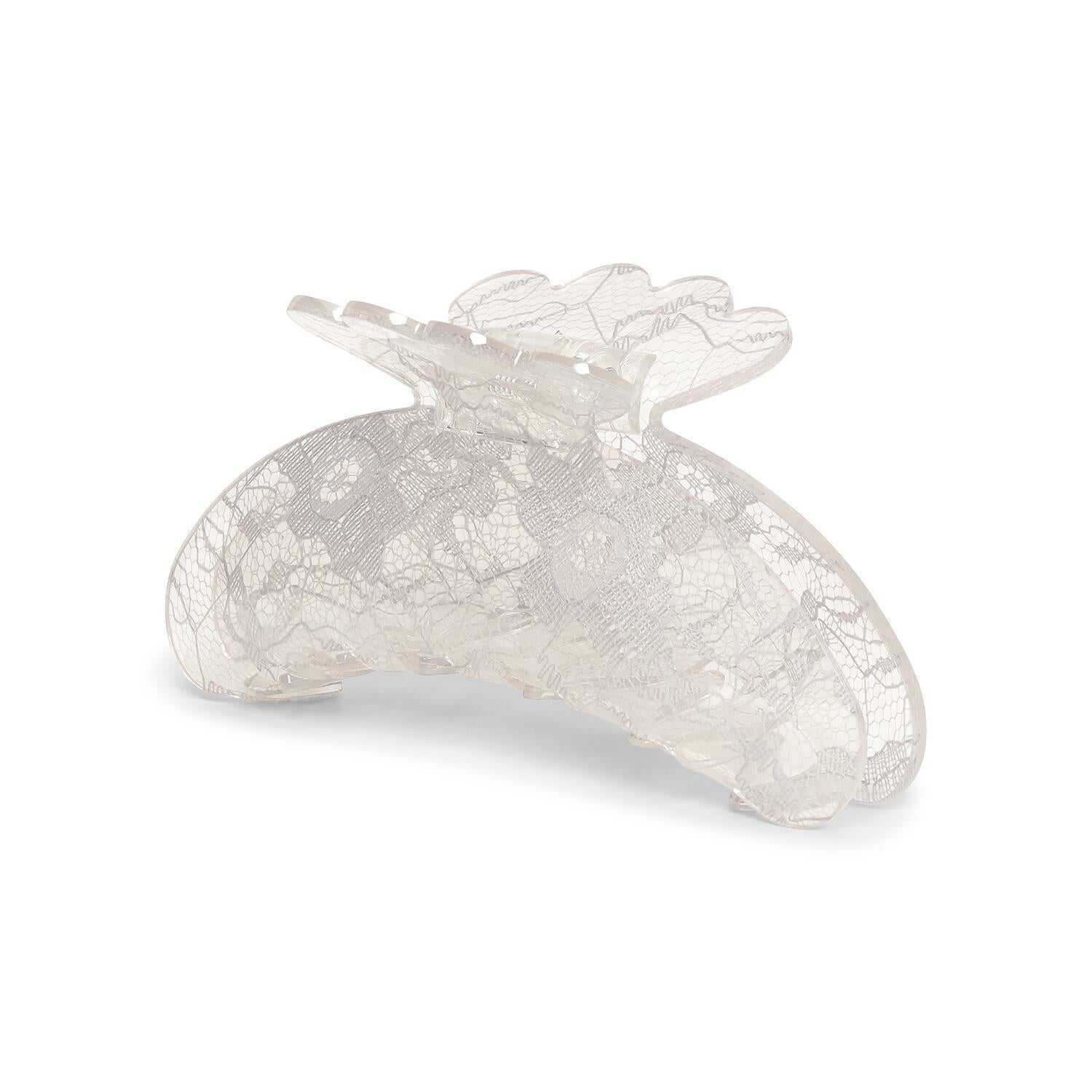Helle Lace Big hårklemme - grå