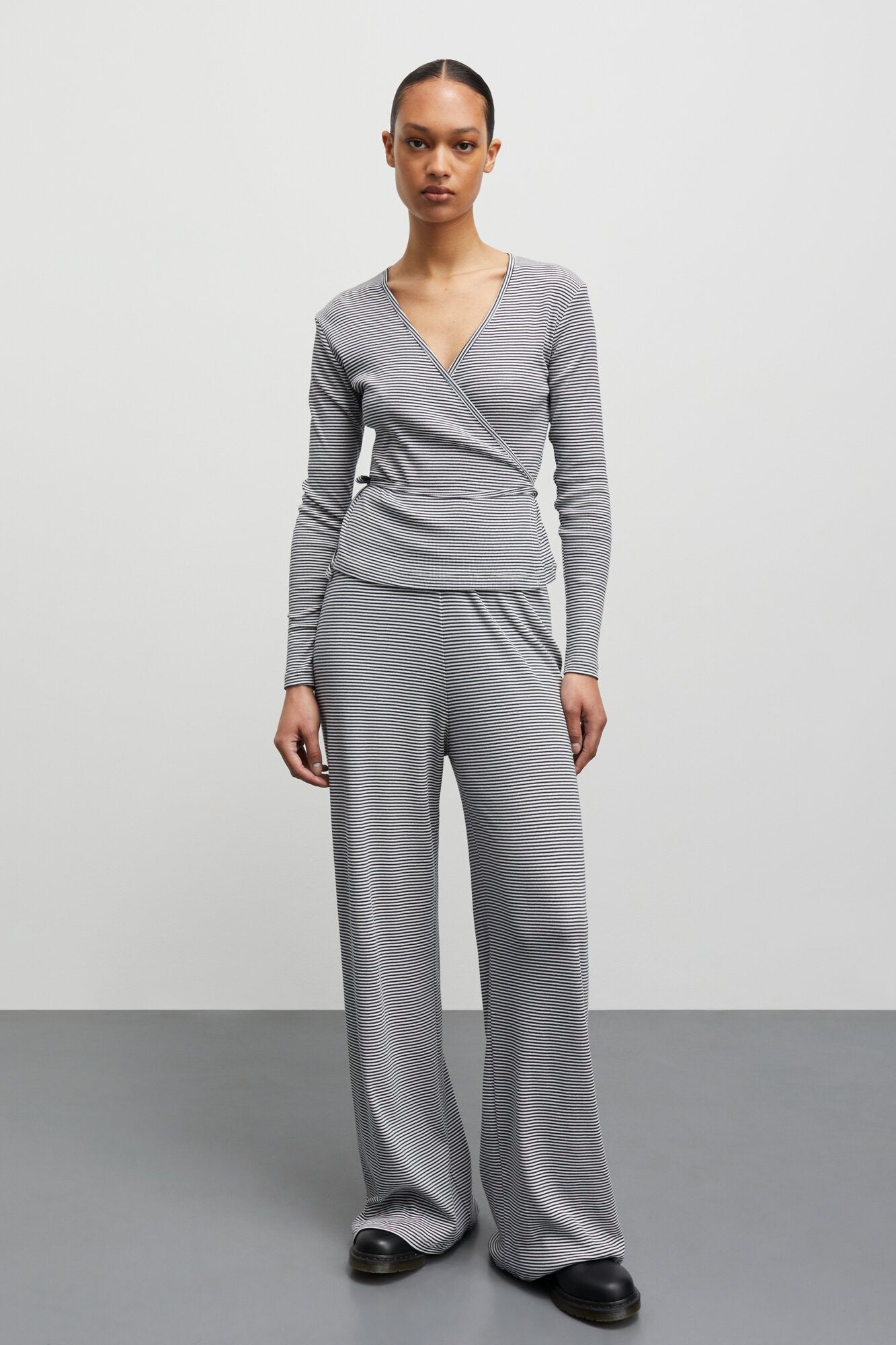 2X2 Cotton Stripe Velon løse bukser - Parisian Night/Vanilla Ice