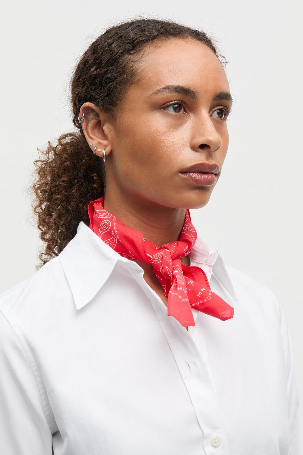 Soft Cotton Paisley Solid bandana - Fiery Red