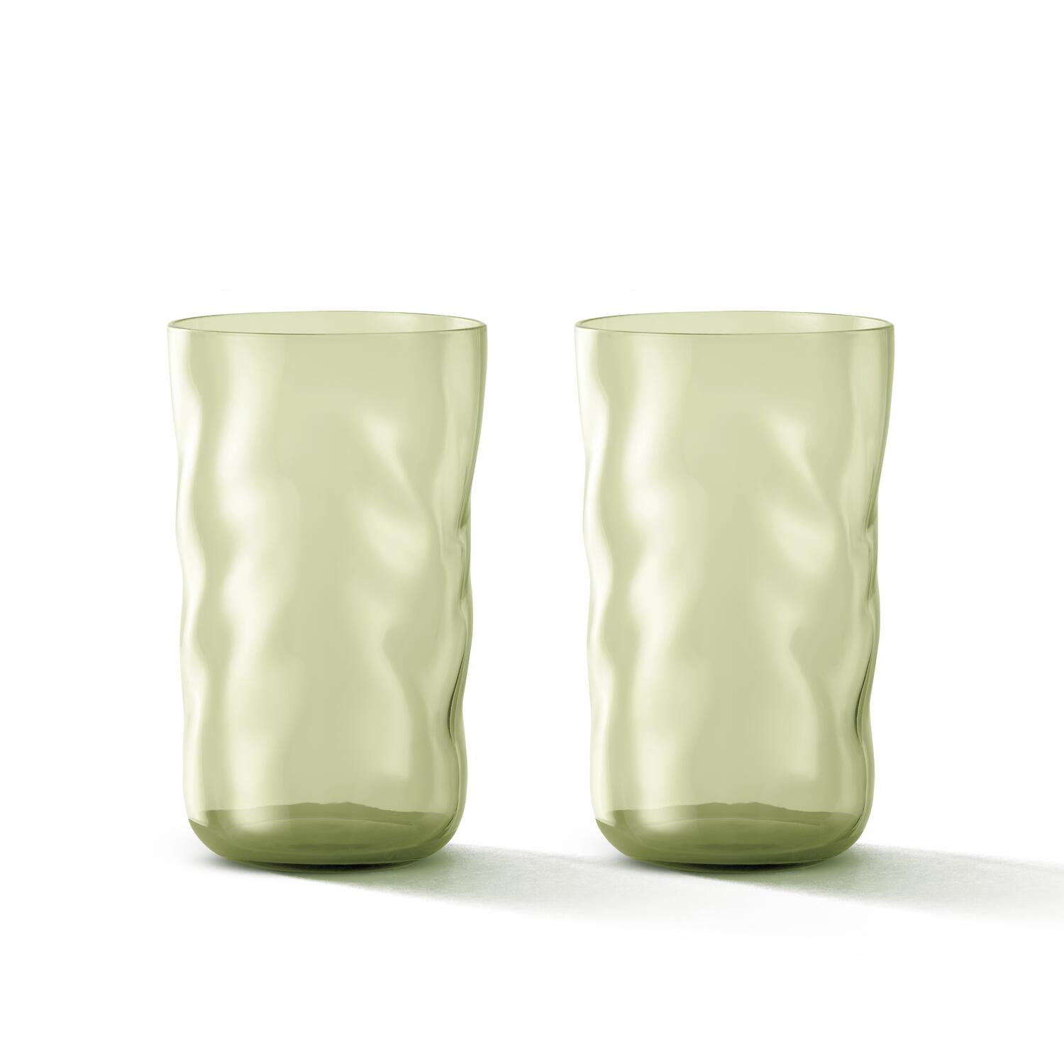 Swirl longdrinkglas, 2 stk - Moss