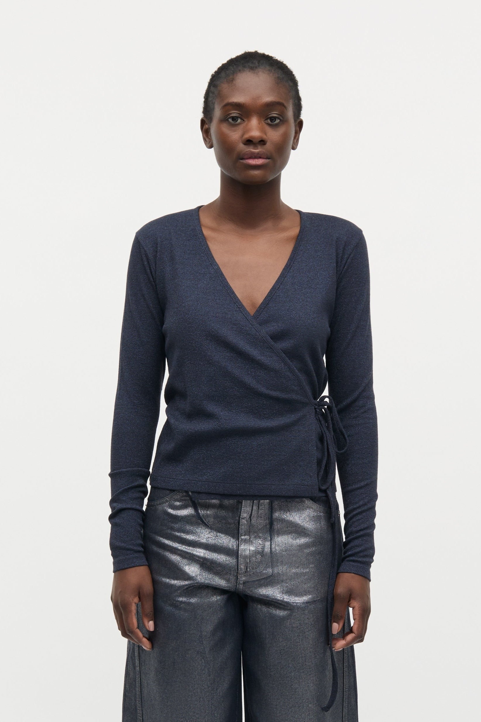 2X2 Lurex Susi langærmet t-shirt - Parisian Night