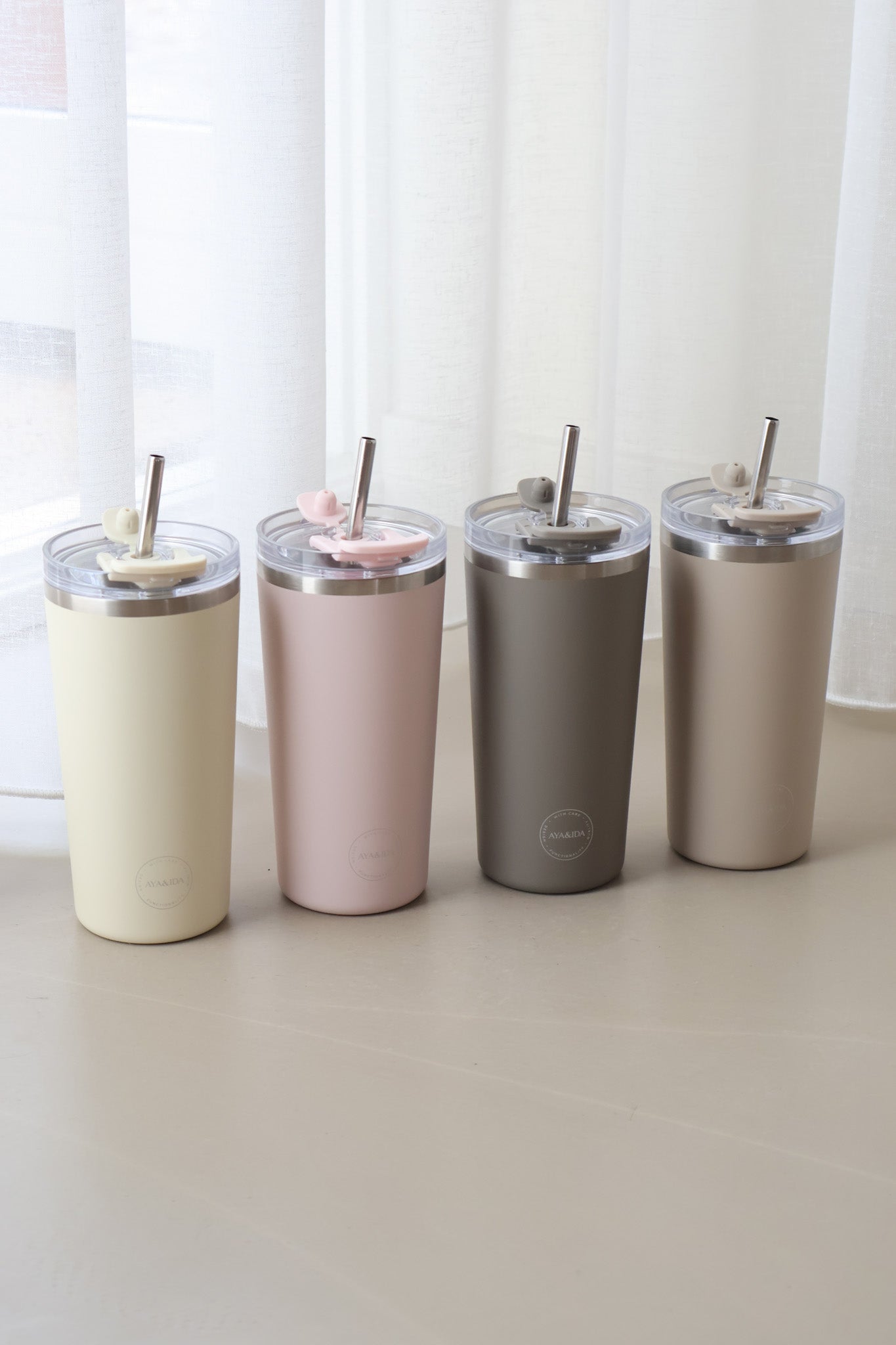 Termokop med sugerør, Soft Rose - 600 ml