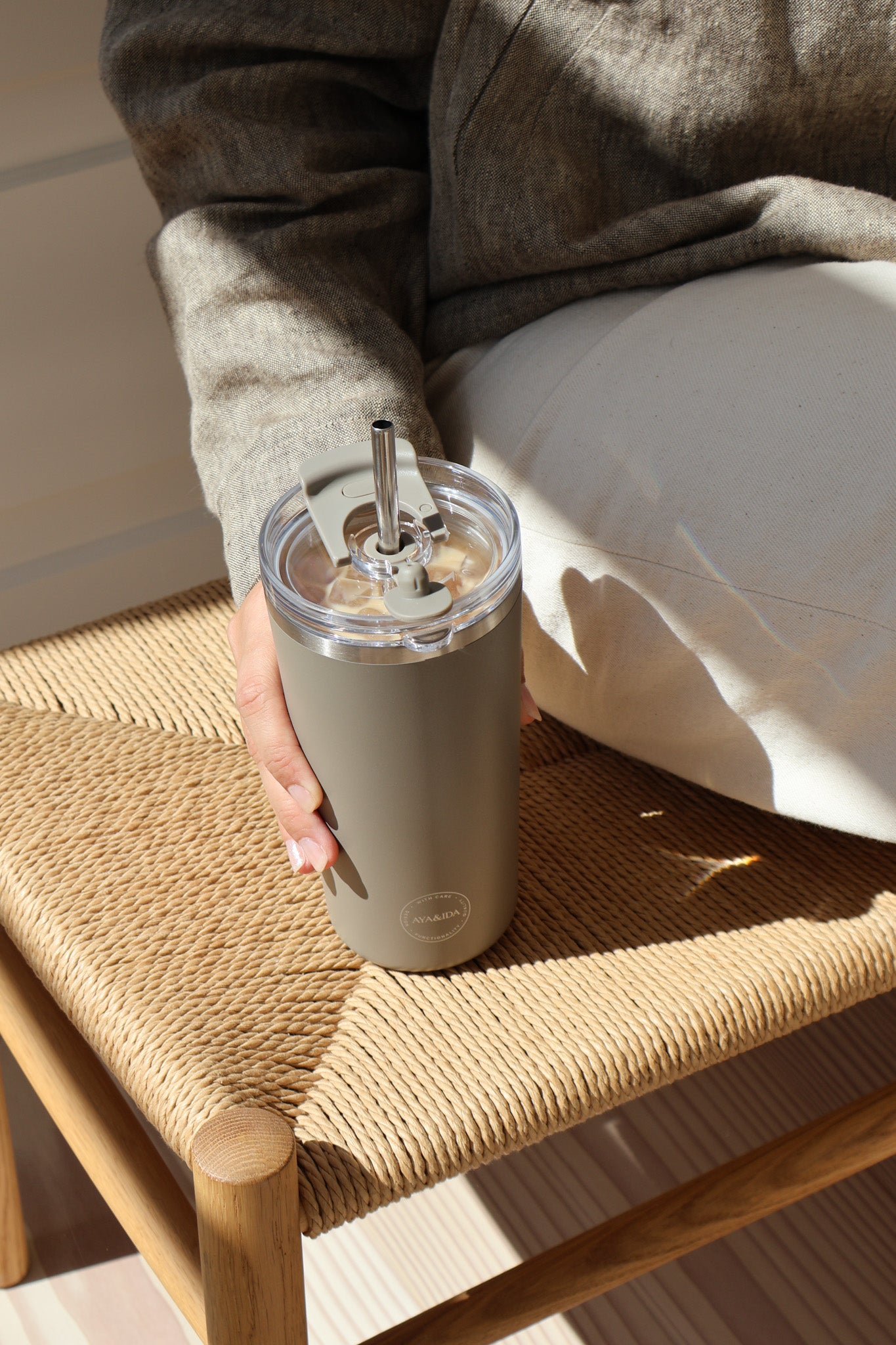 Termokop med sugerør, Driftwood - 600 ml