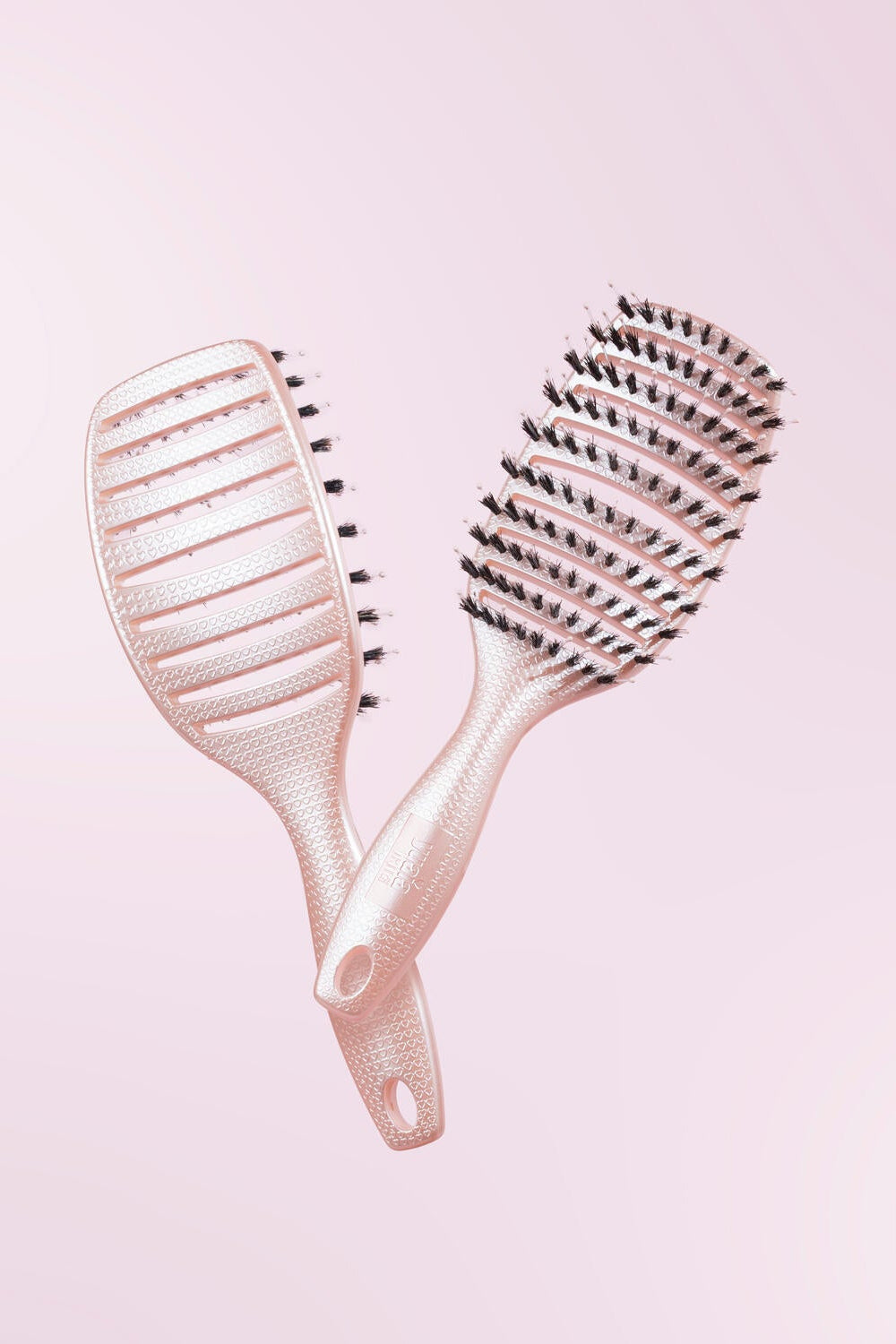 Curvy hårbørste - Shiny Rose