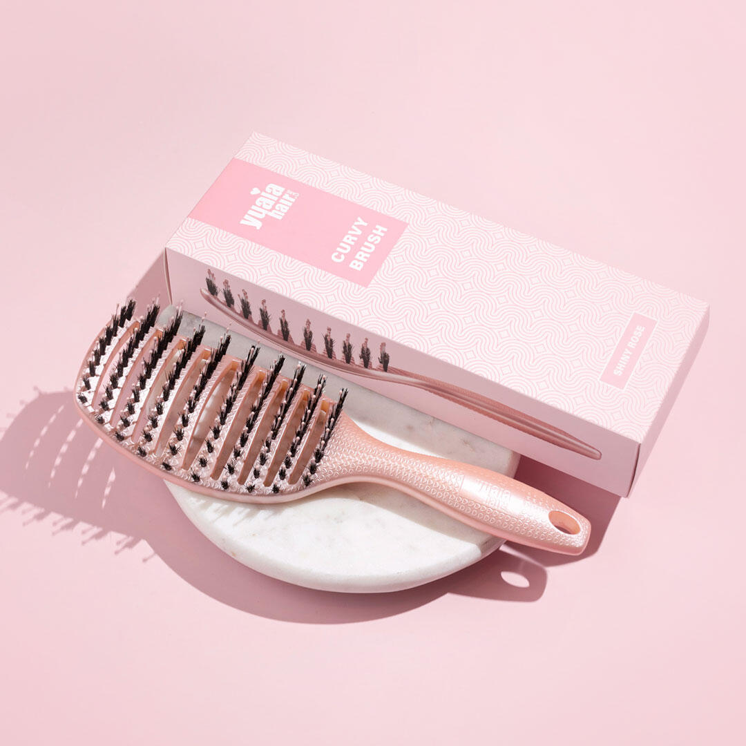 Curvy hårbørste - Shiny Rose