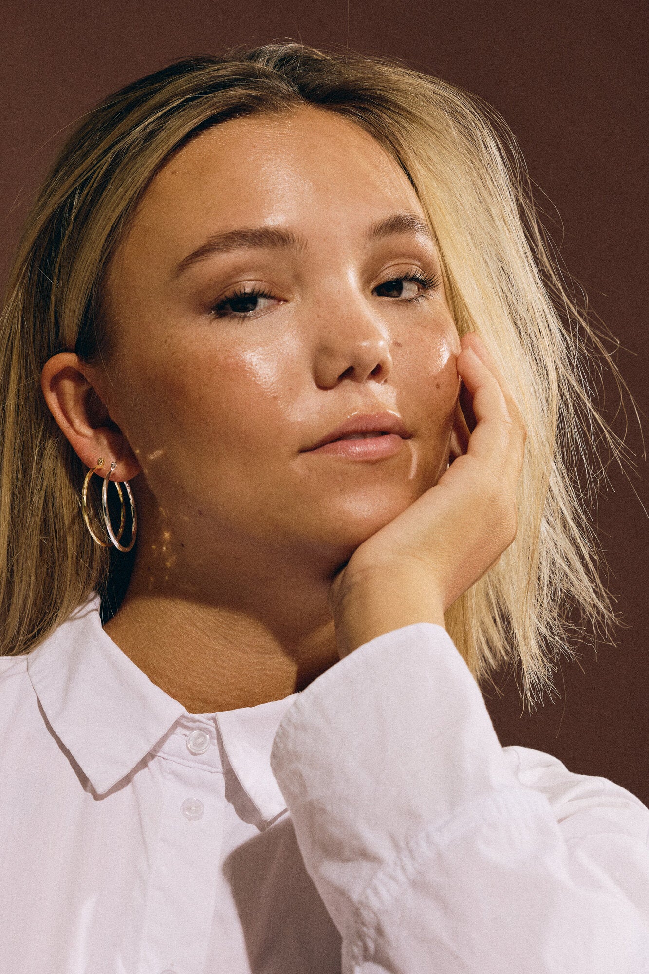 Shiny hoop medium - sølvfarvet