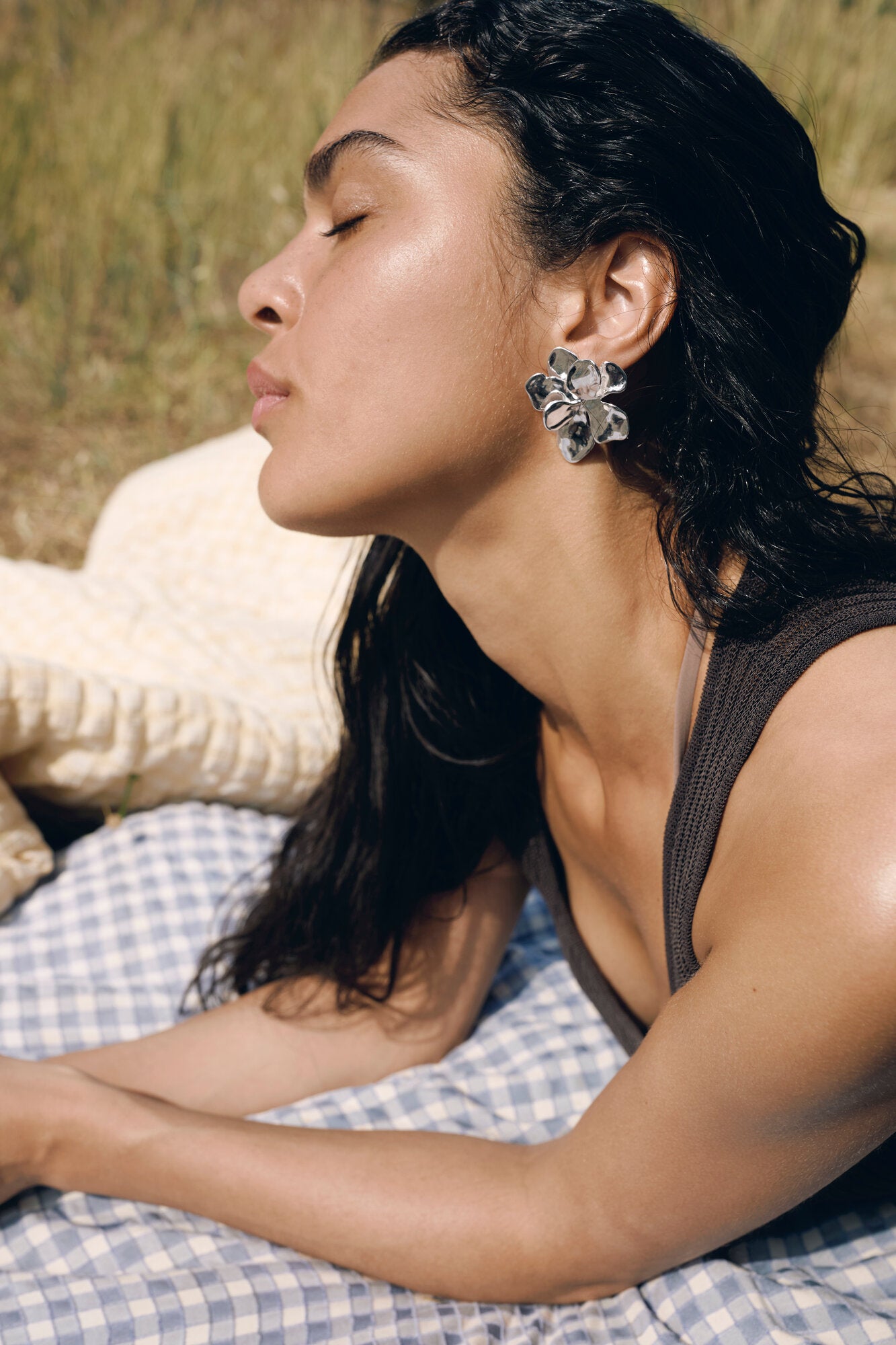 Halen ørestikker - sølvbelagt