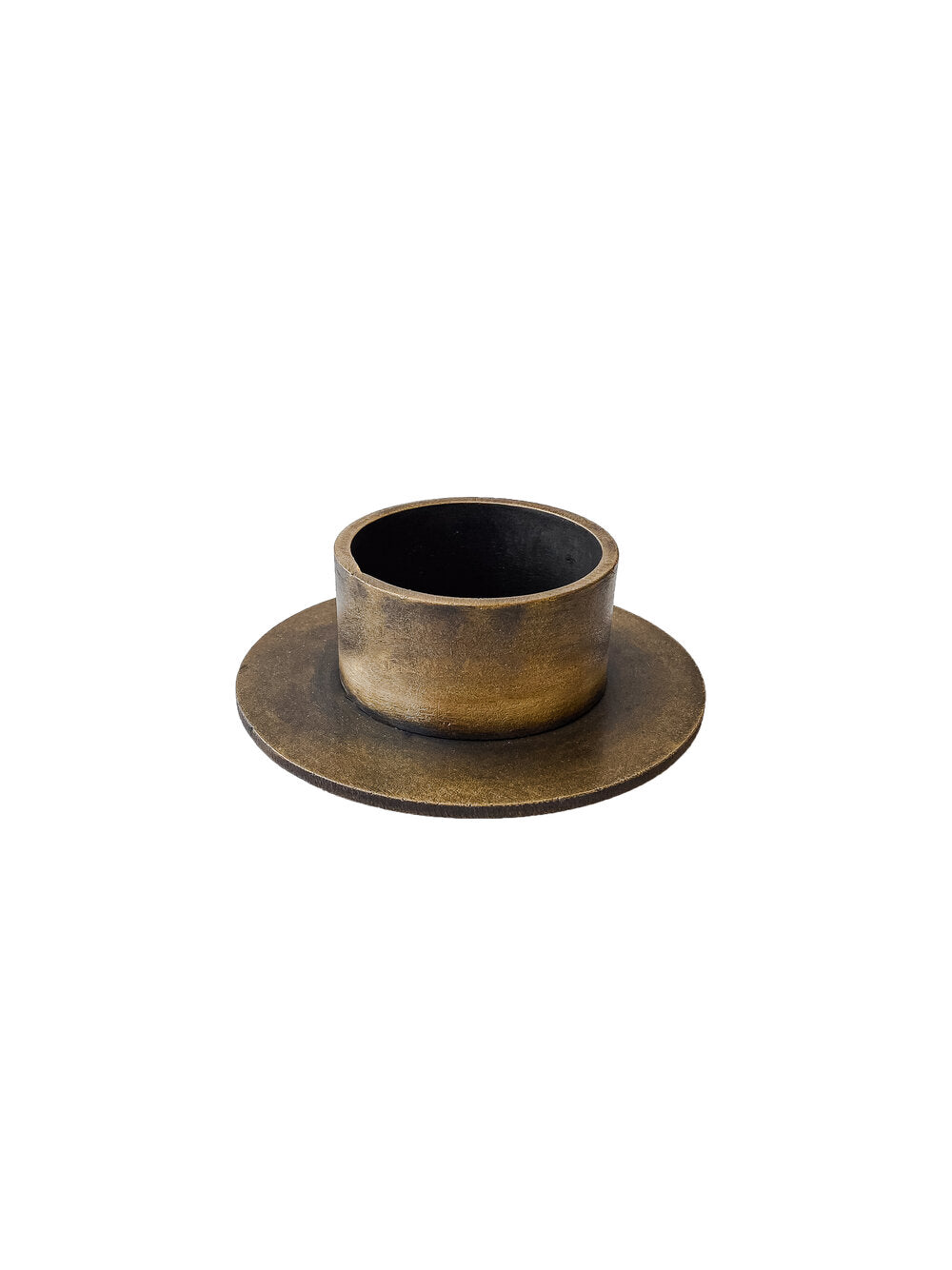 Cirkel lysestage, burned - Ø5 cm.