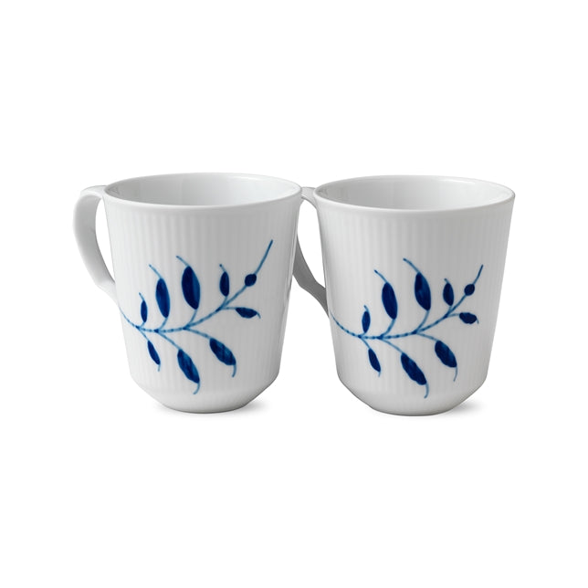 Blå Mega Riflet krus, 37 cl. - 2 stk.