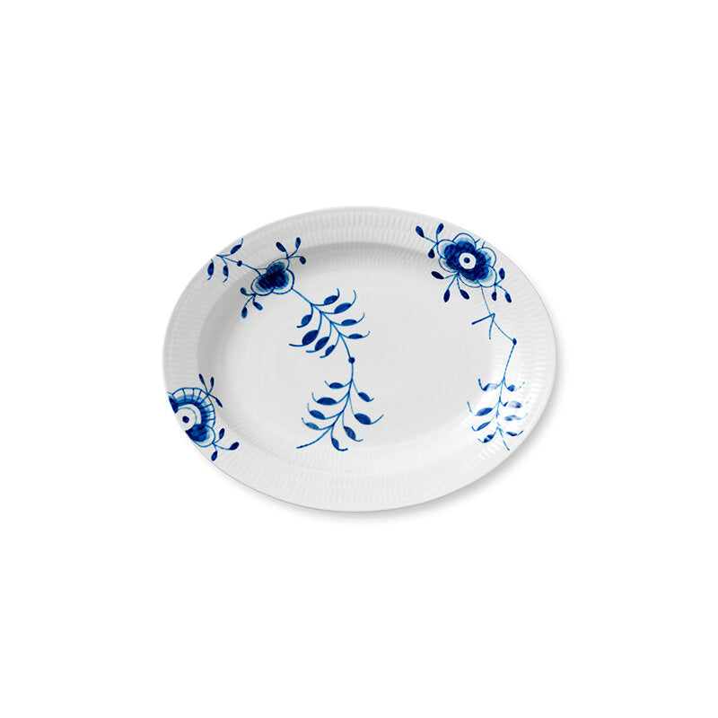 Blå Mega Riflet fad - 36,5 cm.