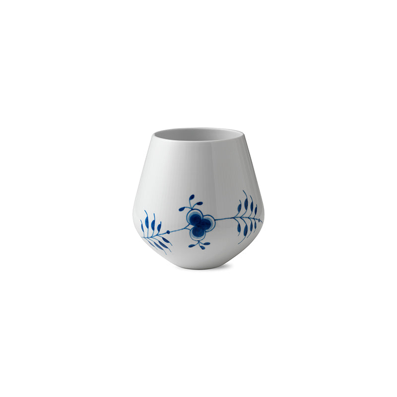 Blå Mega Riflet vase mellem - H20,5 cm.