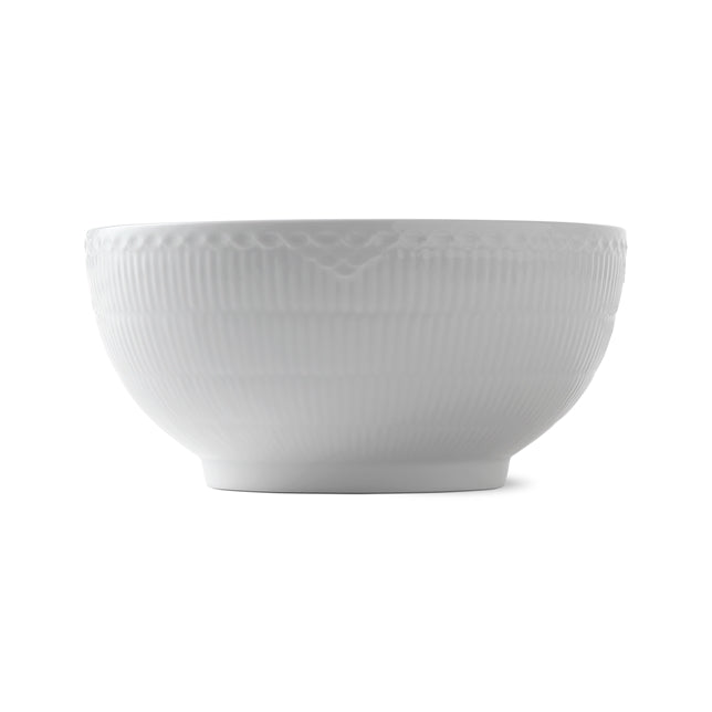 Hvid Halvblonde skål - Ø24 cm.
