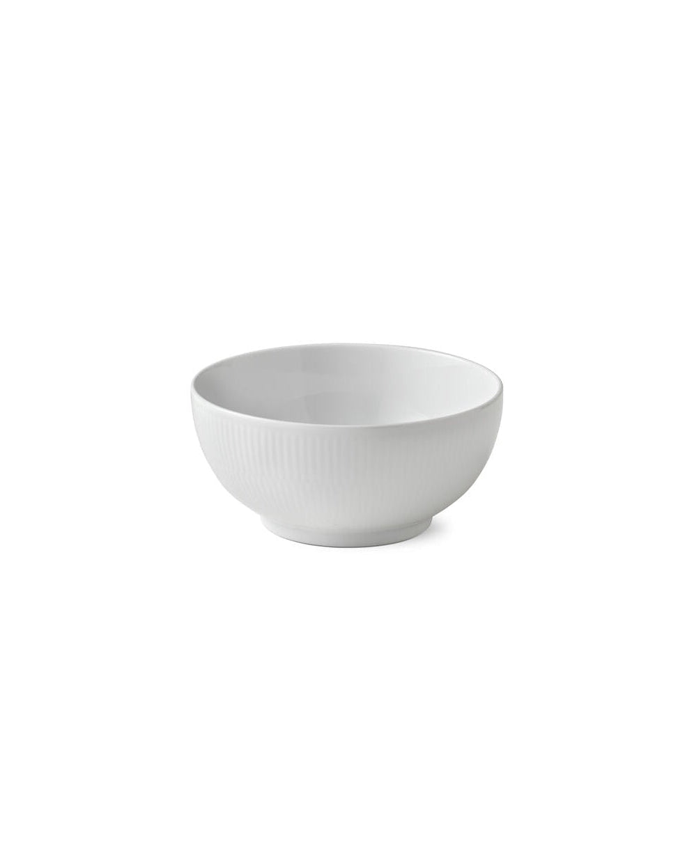 Hvid Riflet skål - 18 cm.