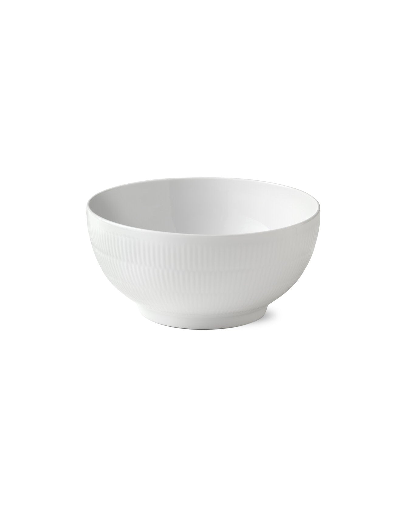 Hvid Riflet skål - 310 cl.