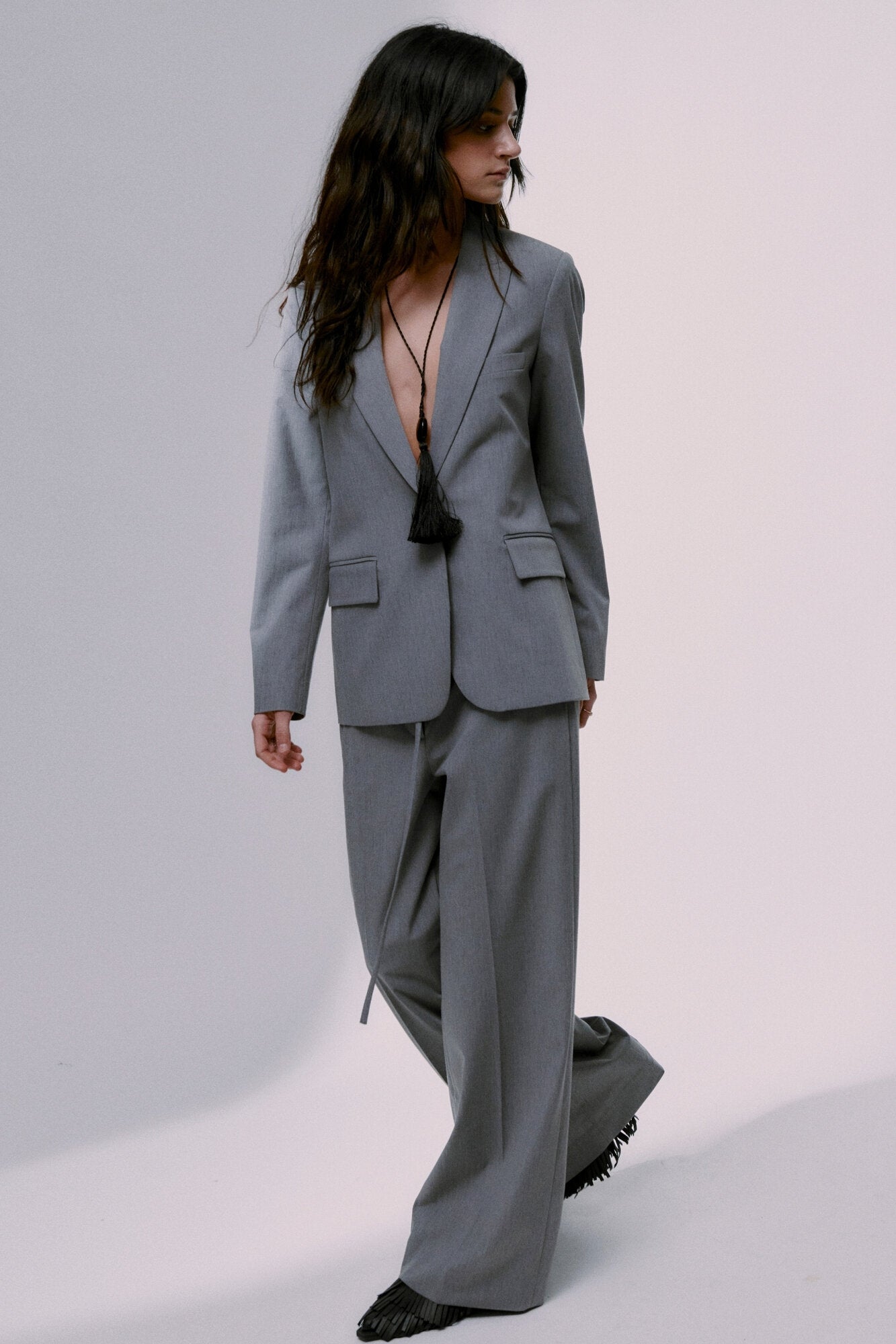Elton Classic Gab blazer - 500006 Medium Grey Melange