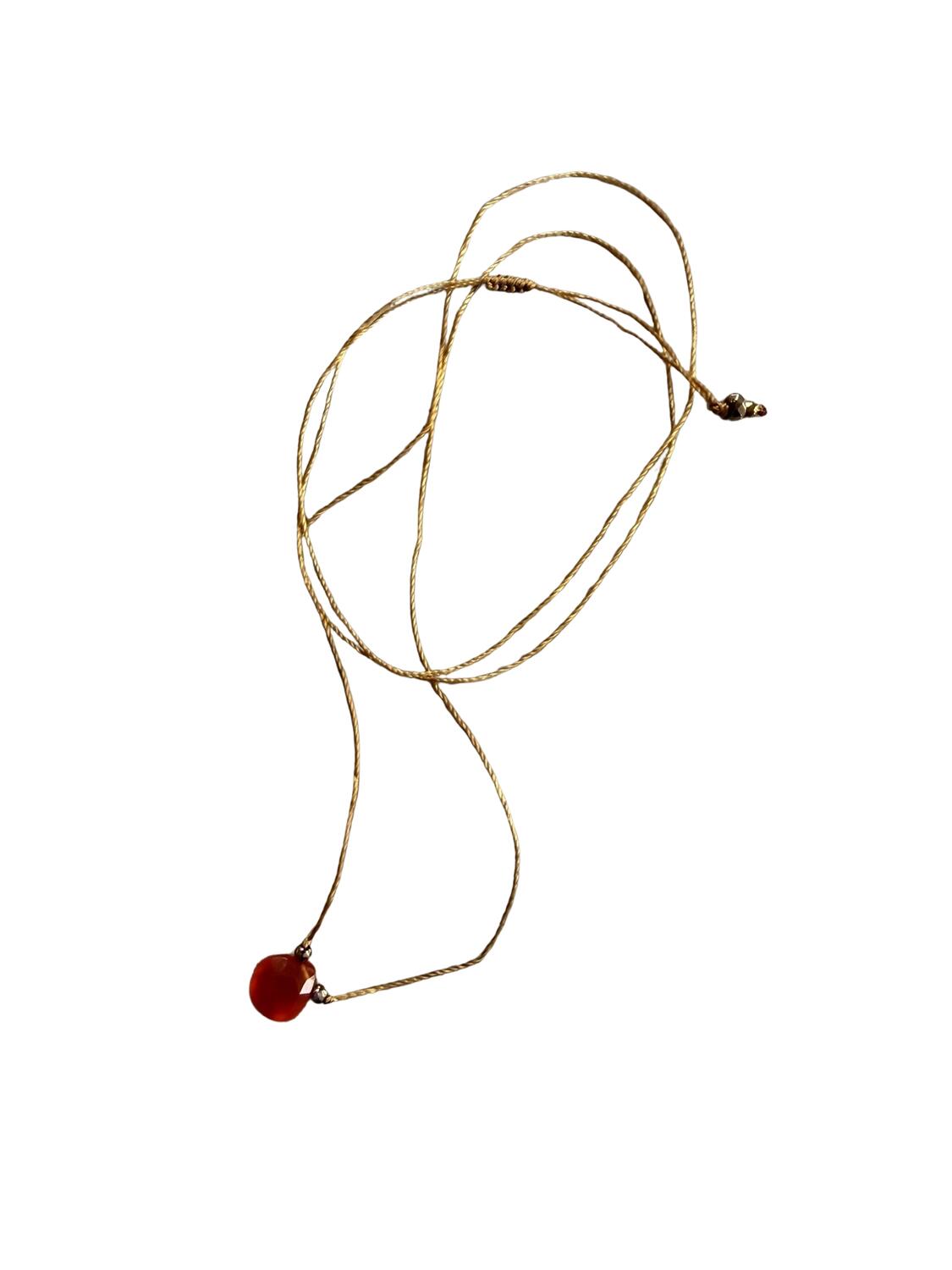 Agnes perlehalskæde - 03 Carnelian