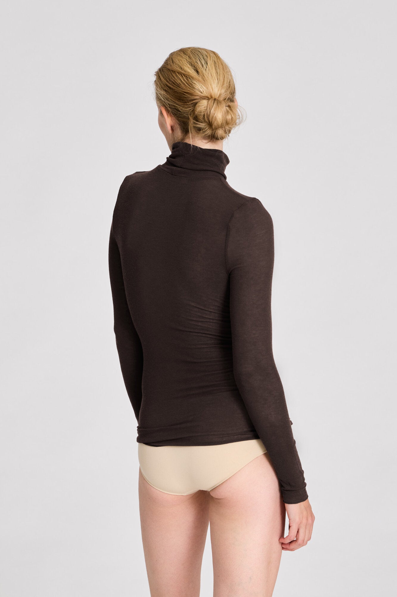 Anna Wool Turtleneck langærmet t-shirt - Mulch