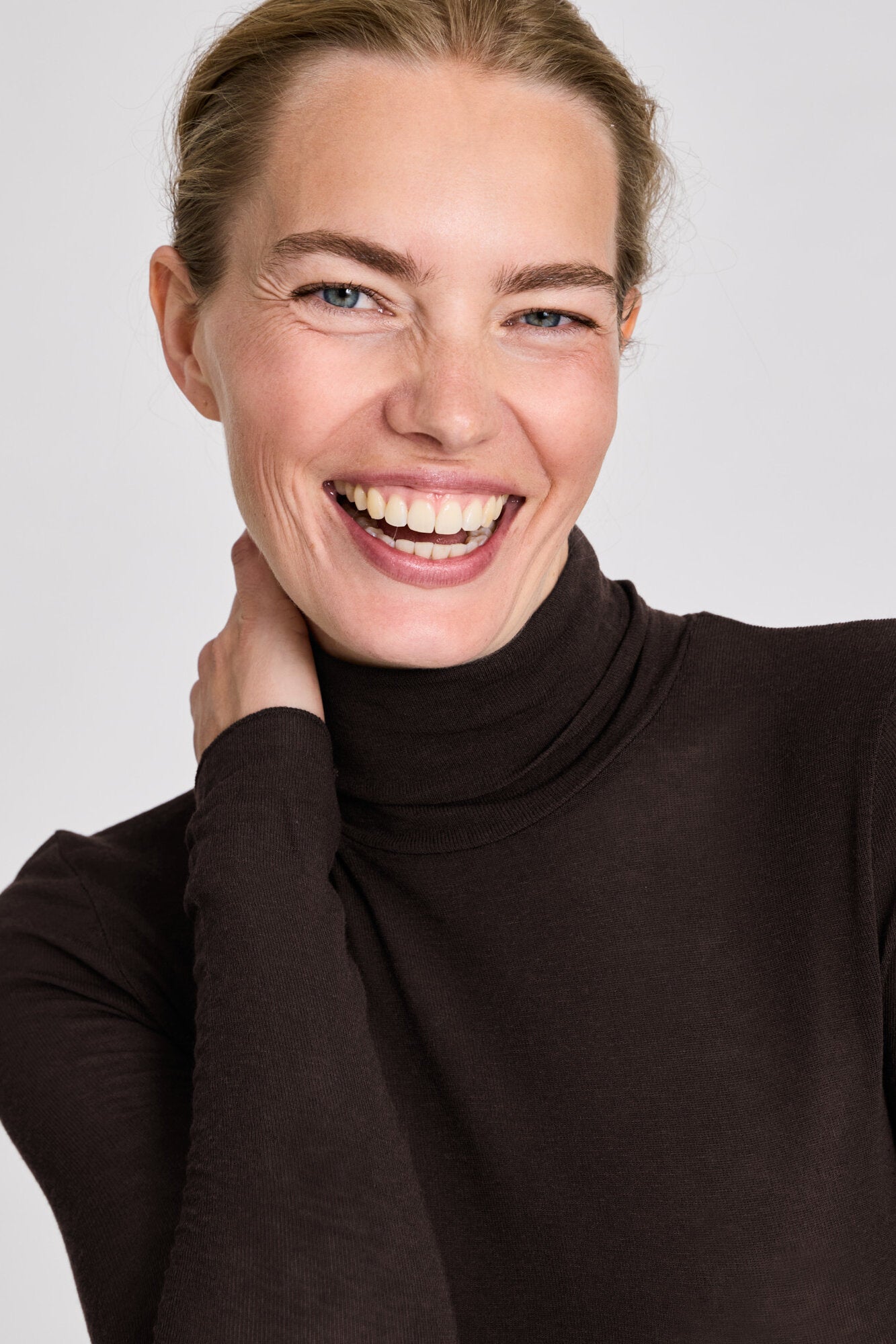 Anna Wool Turtleneck langærmet t-shirt - Mulch