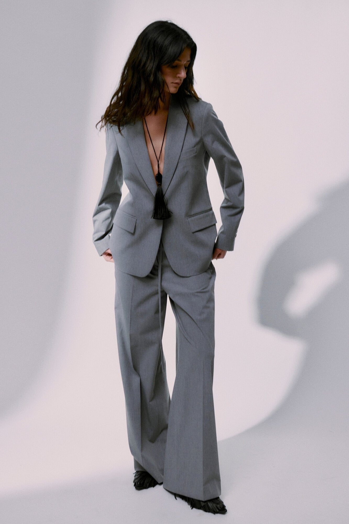 Elton Classic Gab blazer - 500006 Medium Grey Melange