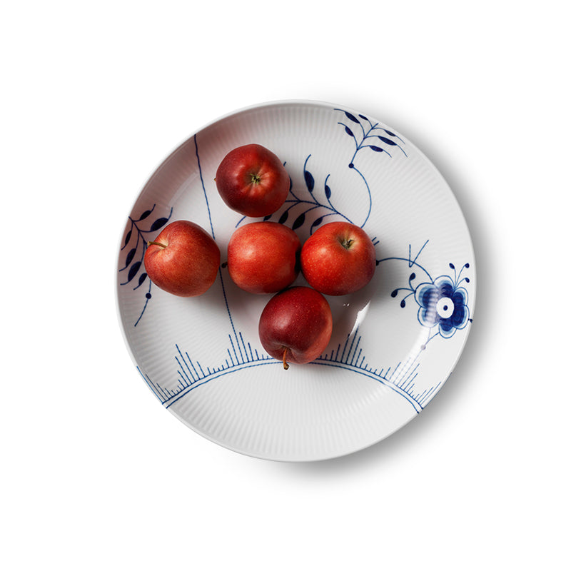 Blå Mega Riflet fad - Ø34 cm.