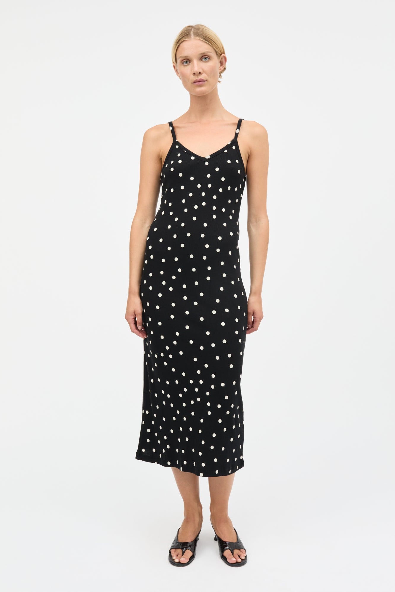 2X2 Cotton Delkissa kjole - Dot Aop Black