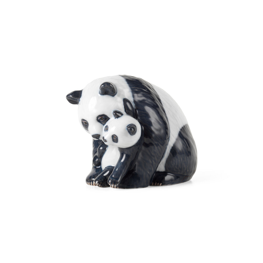 Panda med Unge figur - H13 cm.