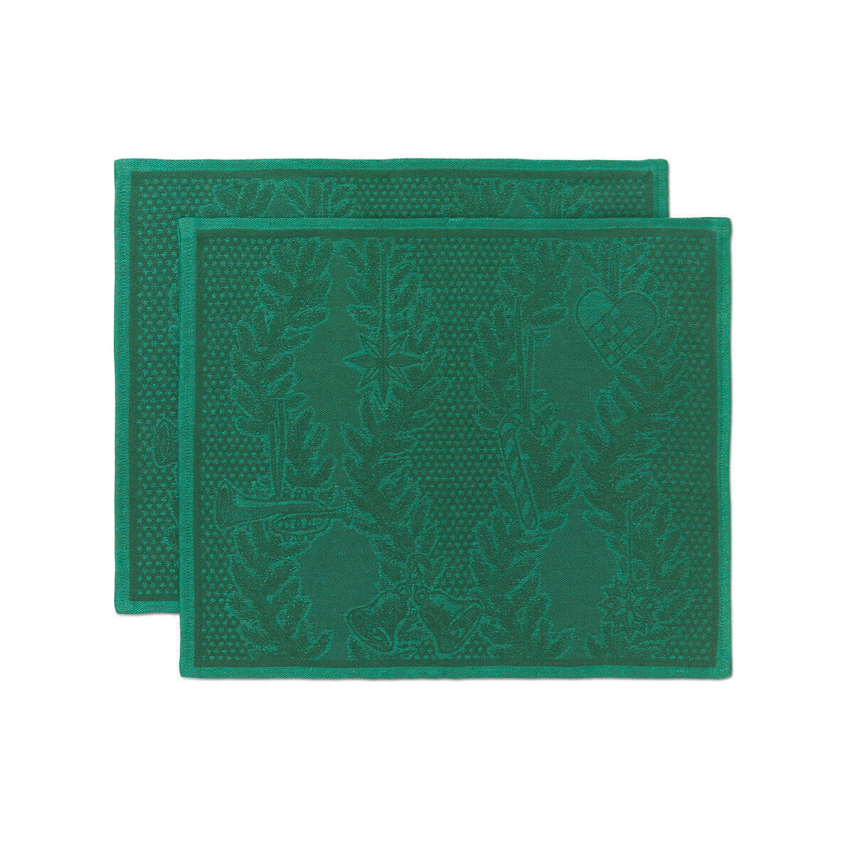 Stjerne Riflet dækkeservietter, grøn - 2 stk