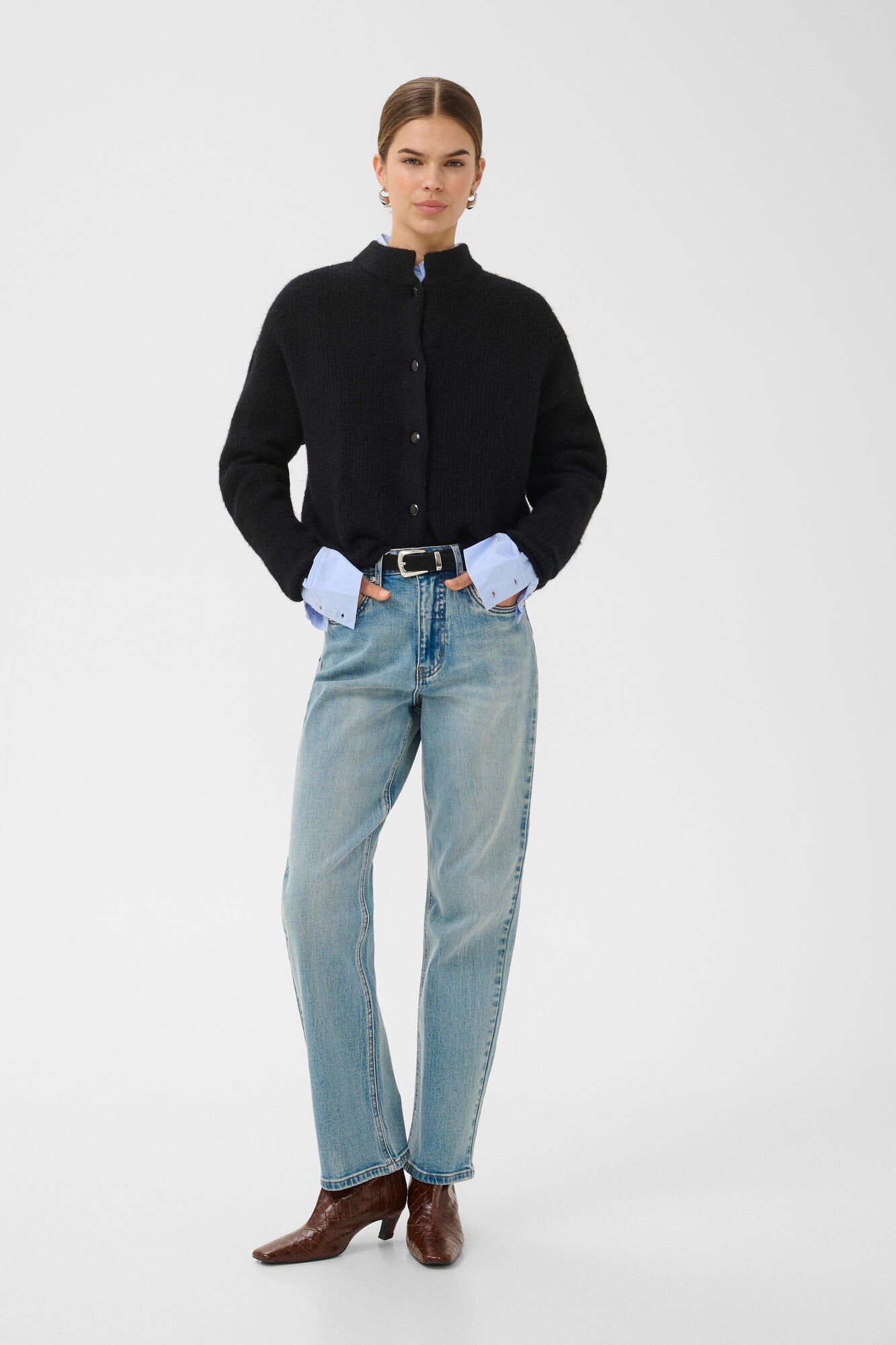 AlphaGZ uldcardigan - Navy melange