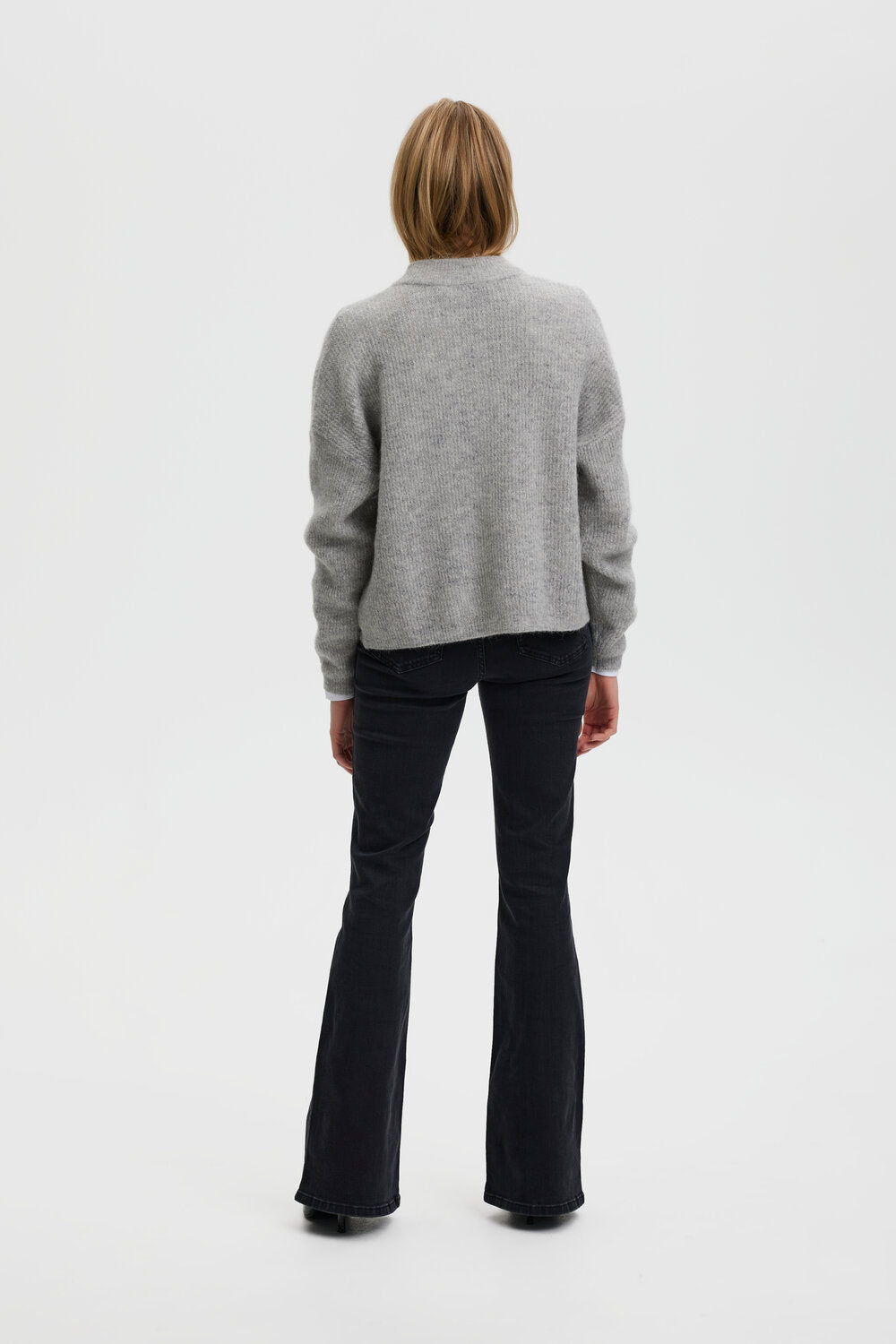 AlphaGZ uldcardigan - Light Grey Melange