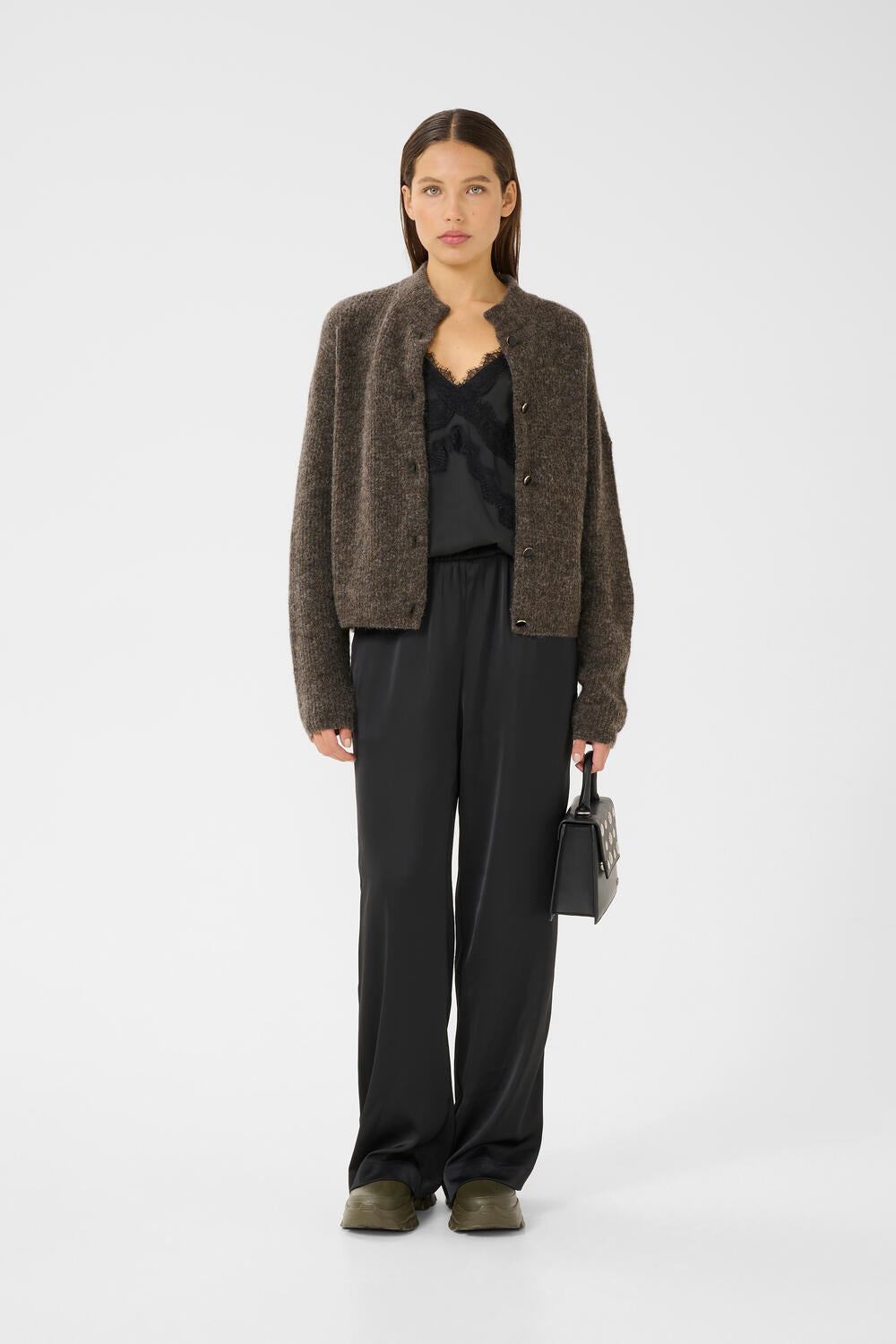 AlphaGZ uldcardigan - Chestnut Melange