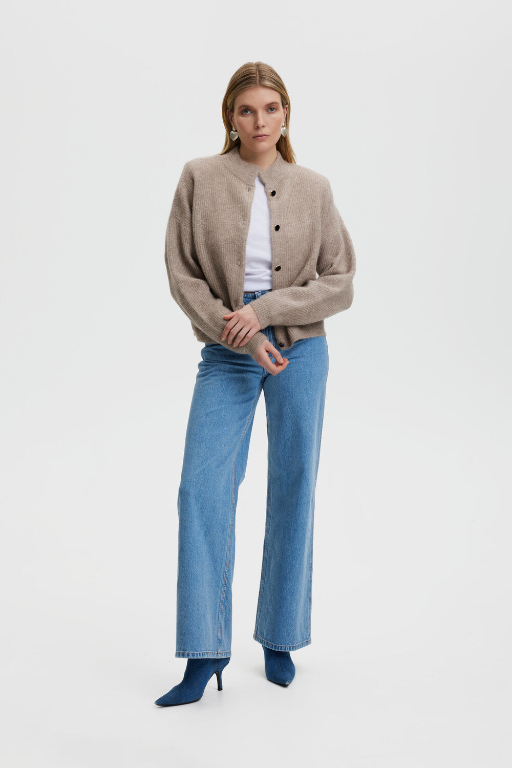 AlphaGZ uldcardigan - Warm Sand Melange