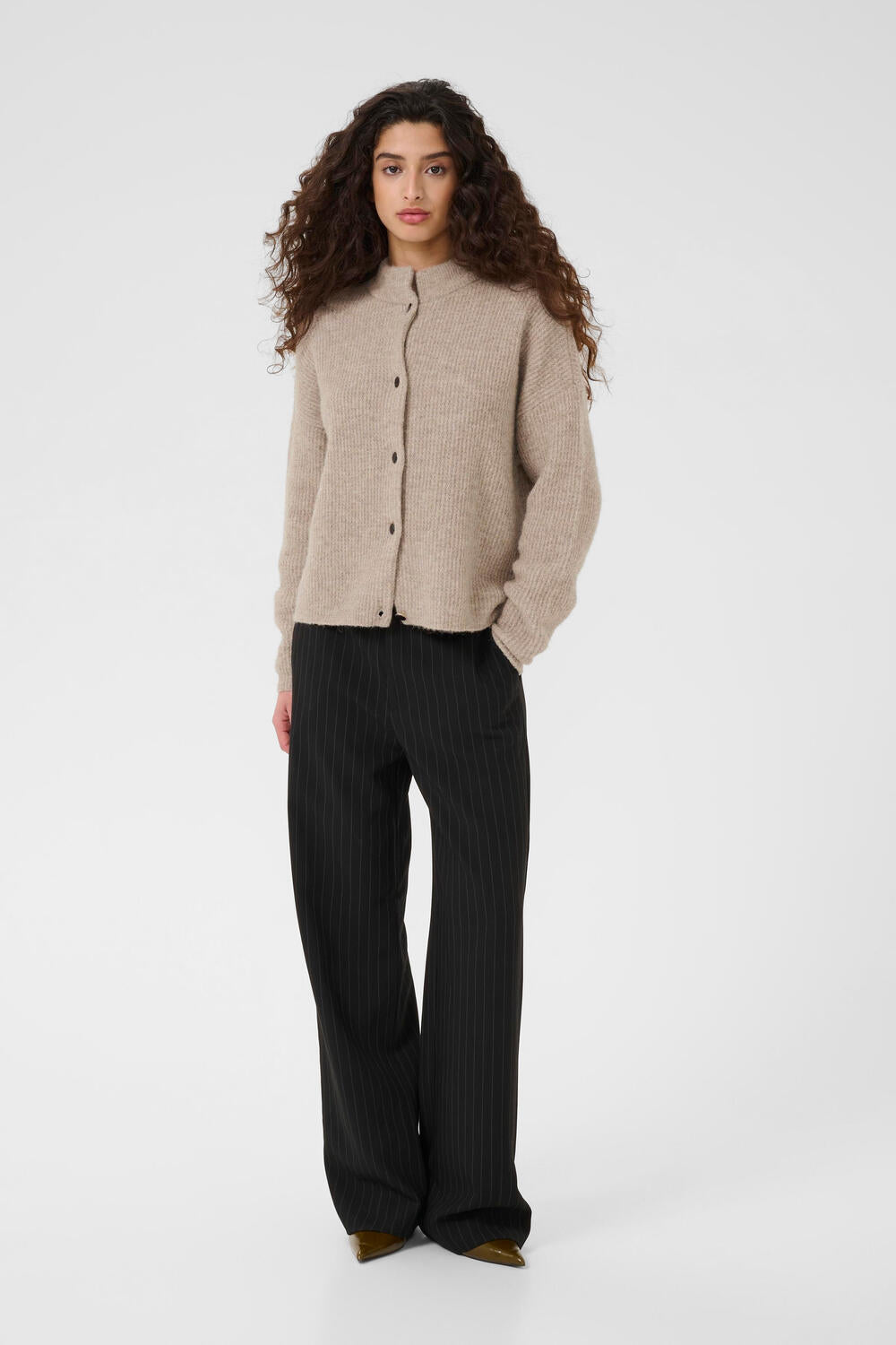 AlphaGZ uldcardigan - Warm Sand Melange