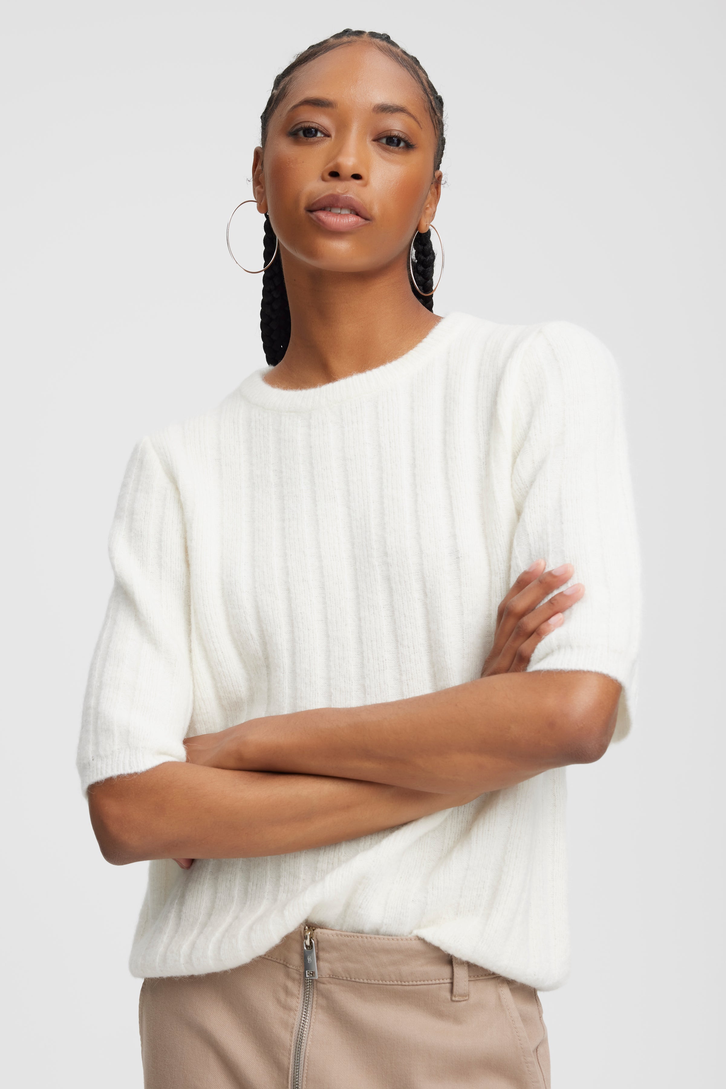 AlphaGZ kortærmet striktrøje - Ivory