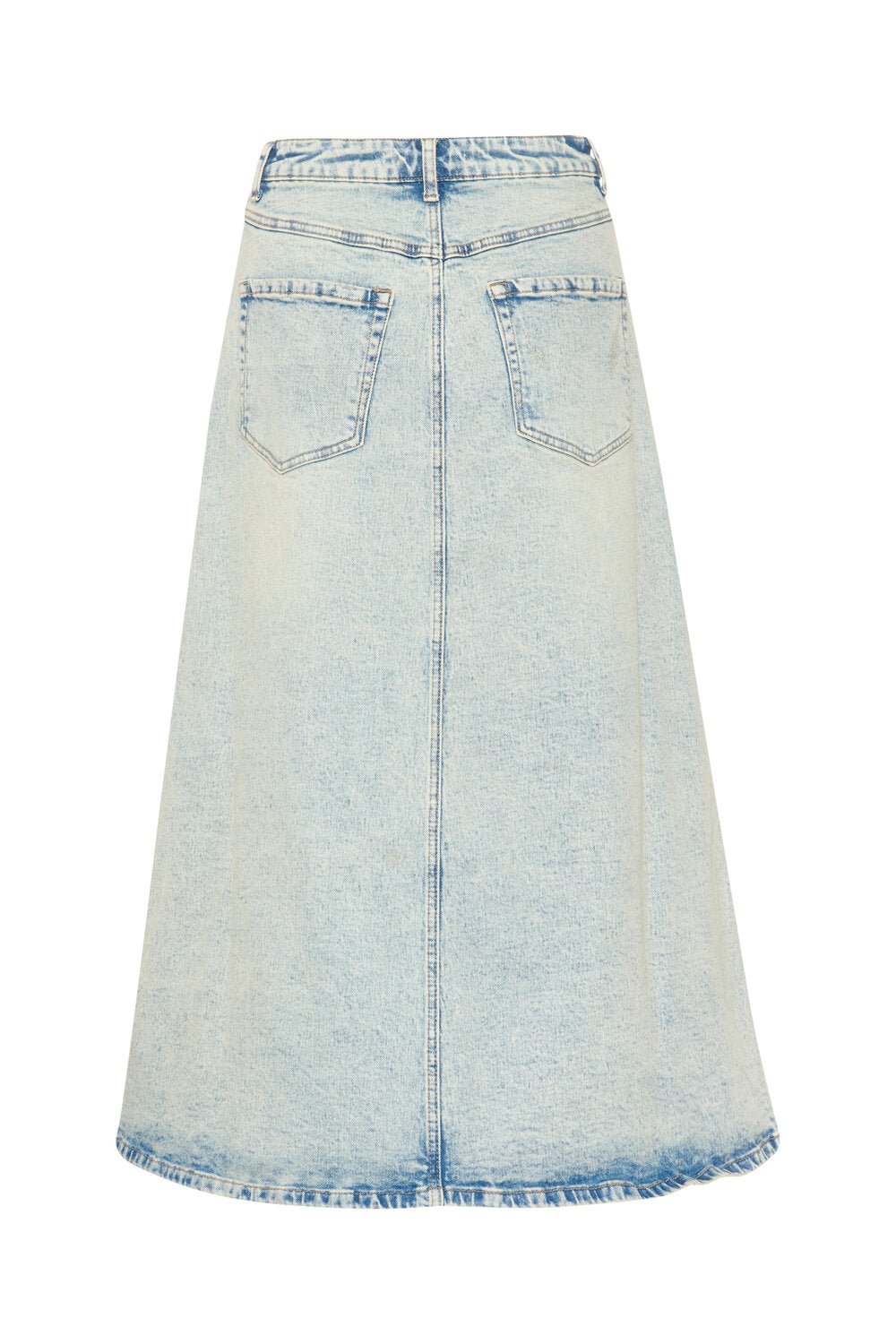 ManulaGZ HW midi denimnederdel - Light blue acid wash