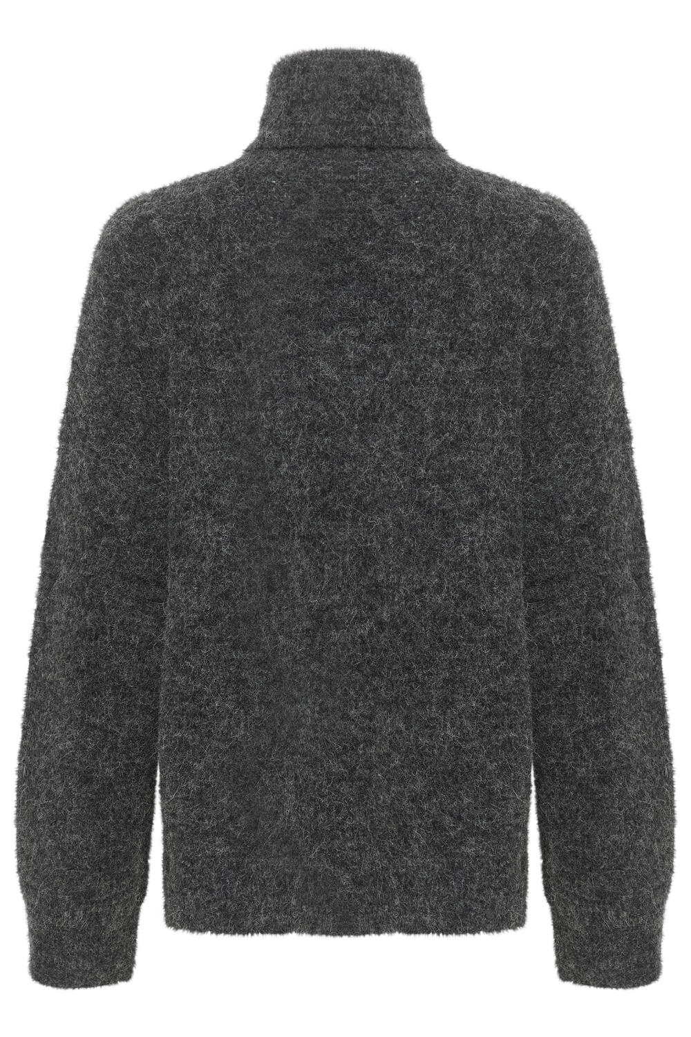 AlphaGZ rullekrave uldstriktrøje - Charcoal Melange