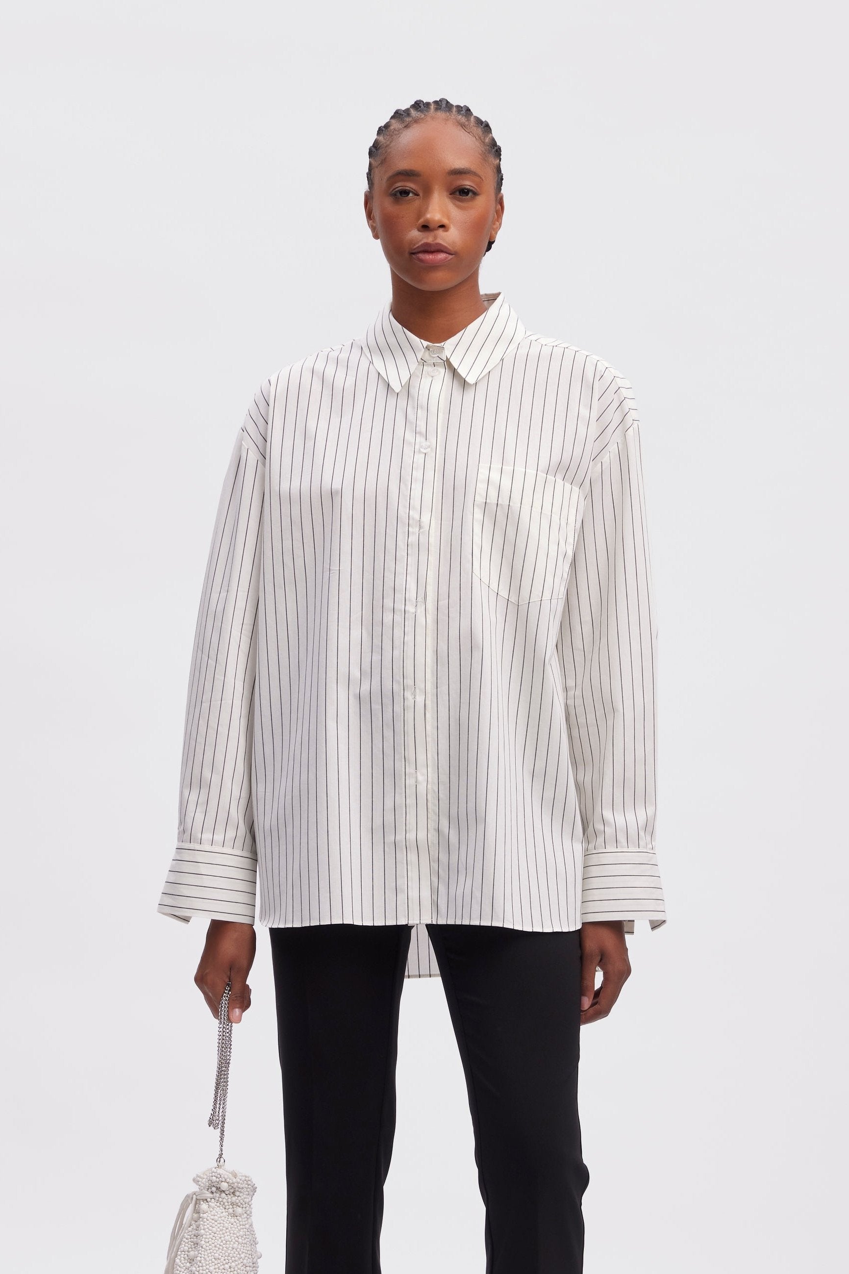 NoelleGZ skjorte - White Pinstripe