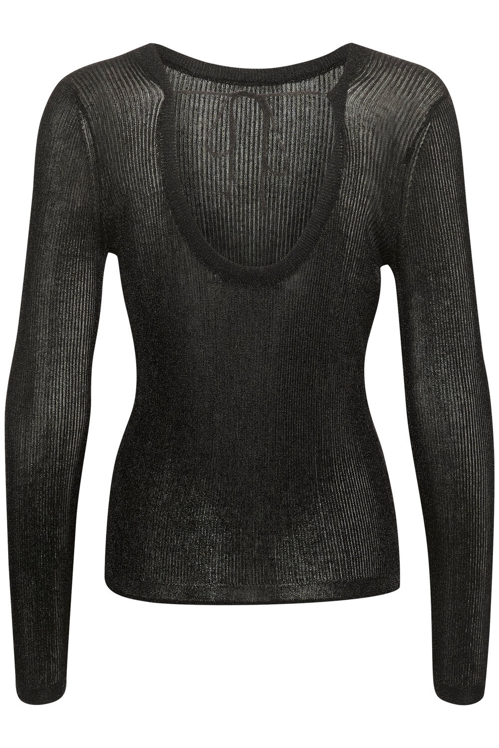 Silvi ls bluse med dyb ryg - sort