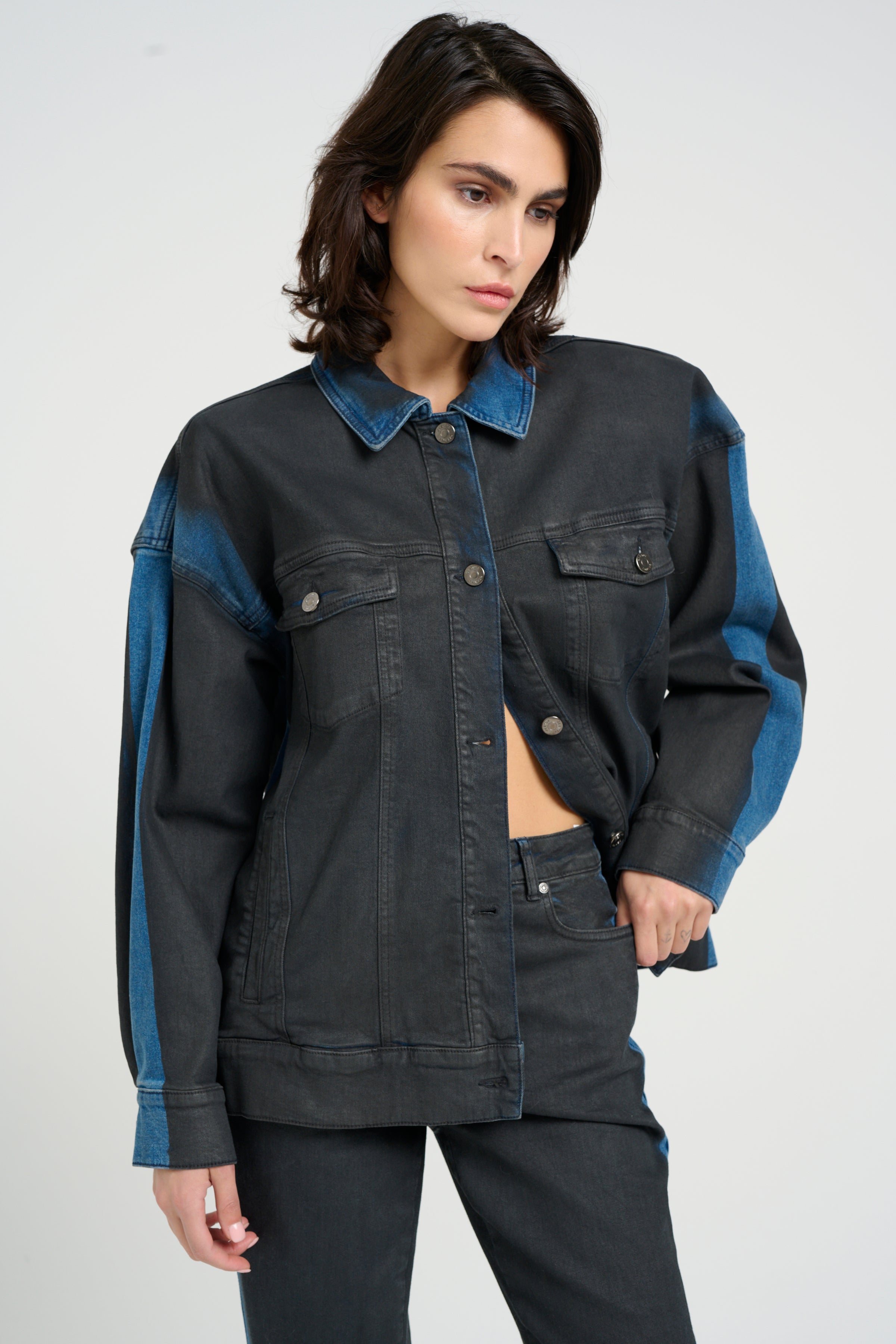 TimmieGZ OZ denimjakke - Blue/Black Washed
