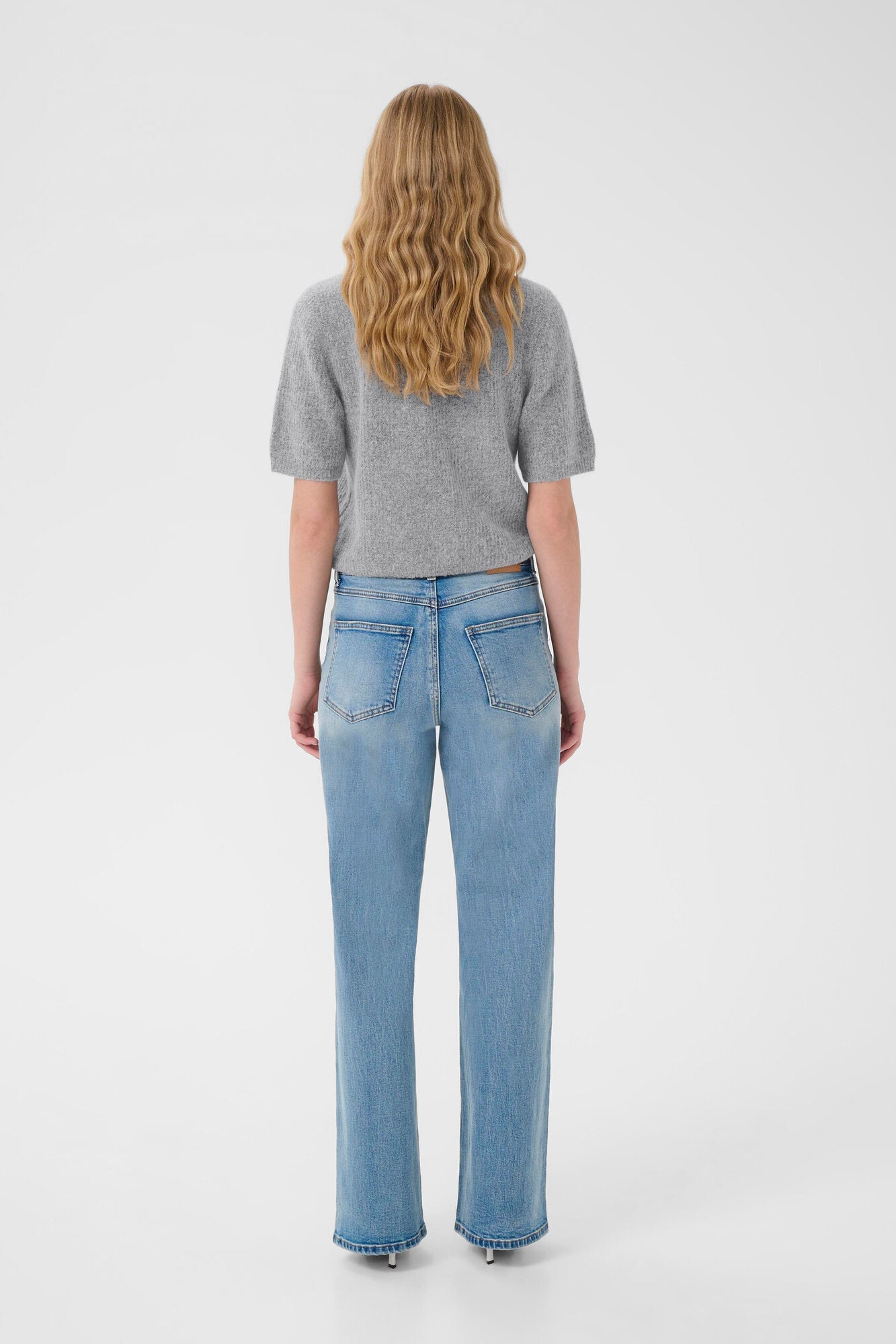 AlphaGZ kortærmet cardigan - Pearl Blue Melange