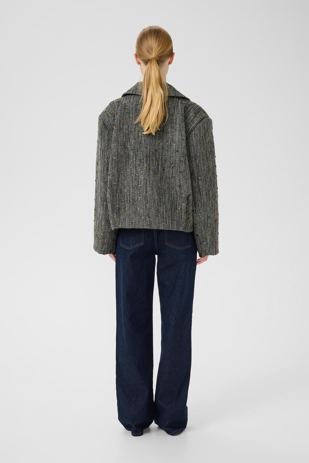 GZriva blazer - Herringbone Black/Grey