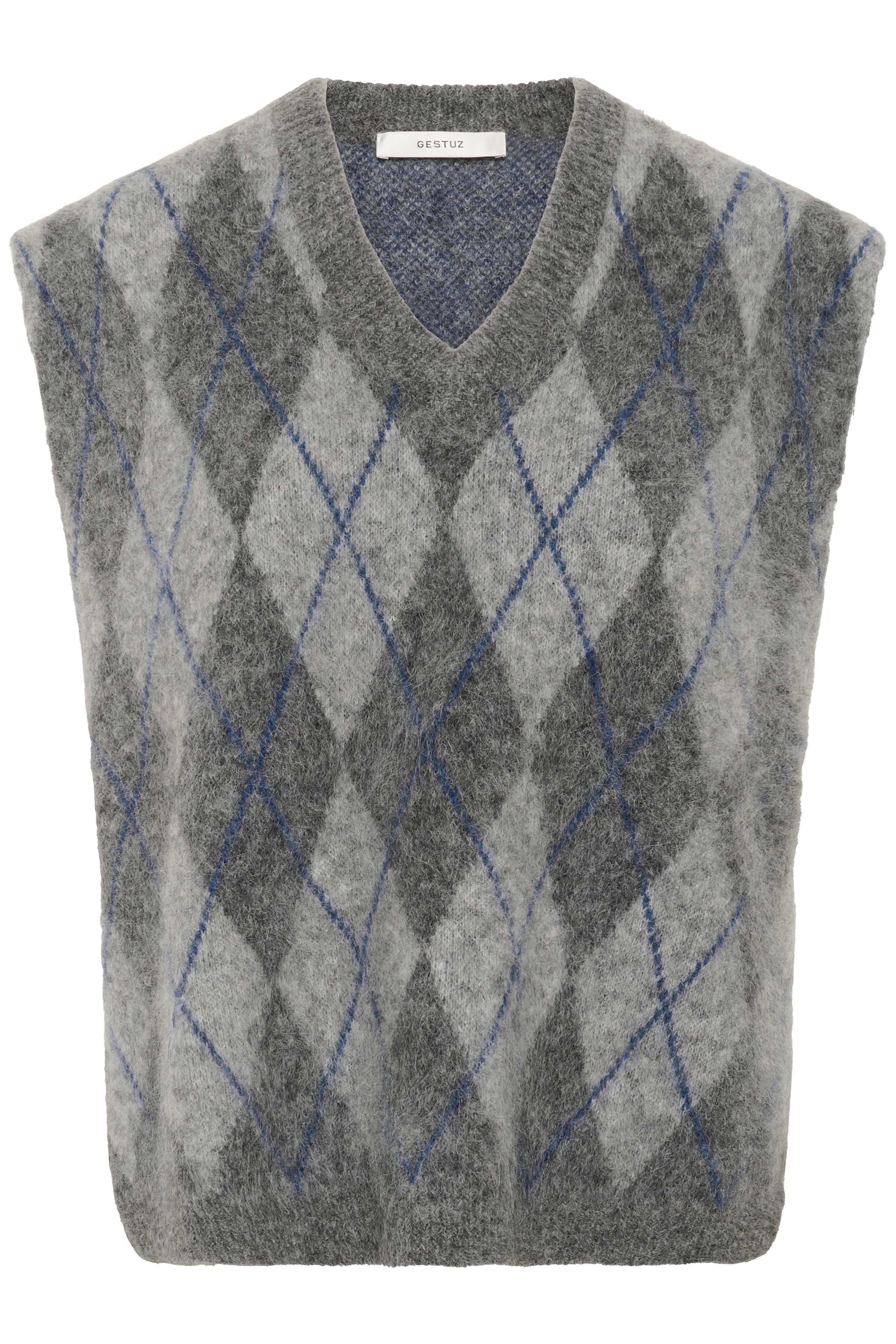 GZsasi vest - Check Dark Grey/Grey/Blue Comb