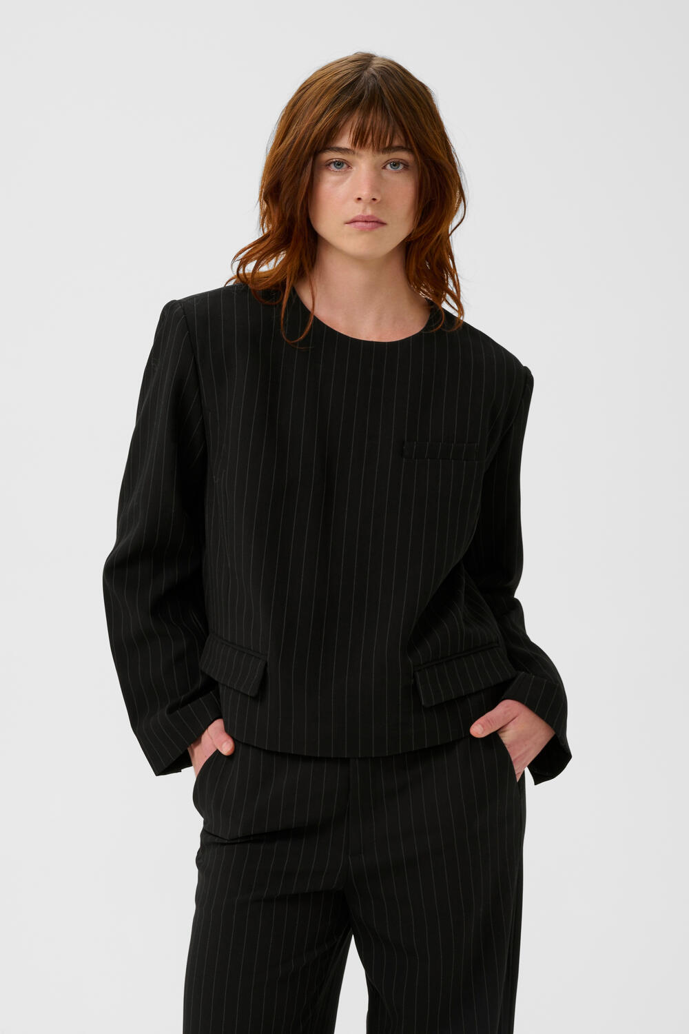 GZjoelle bluse - Black Pinstripe
