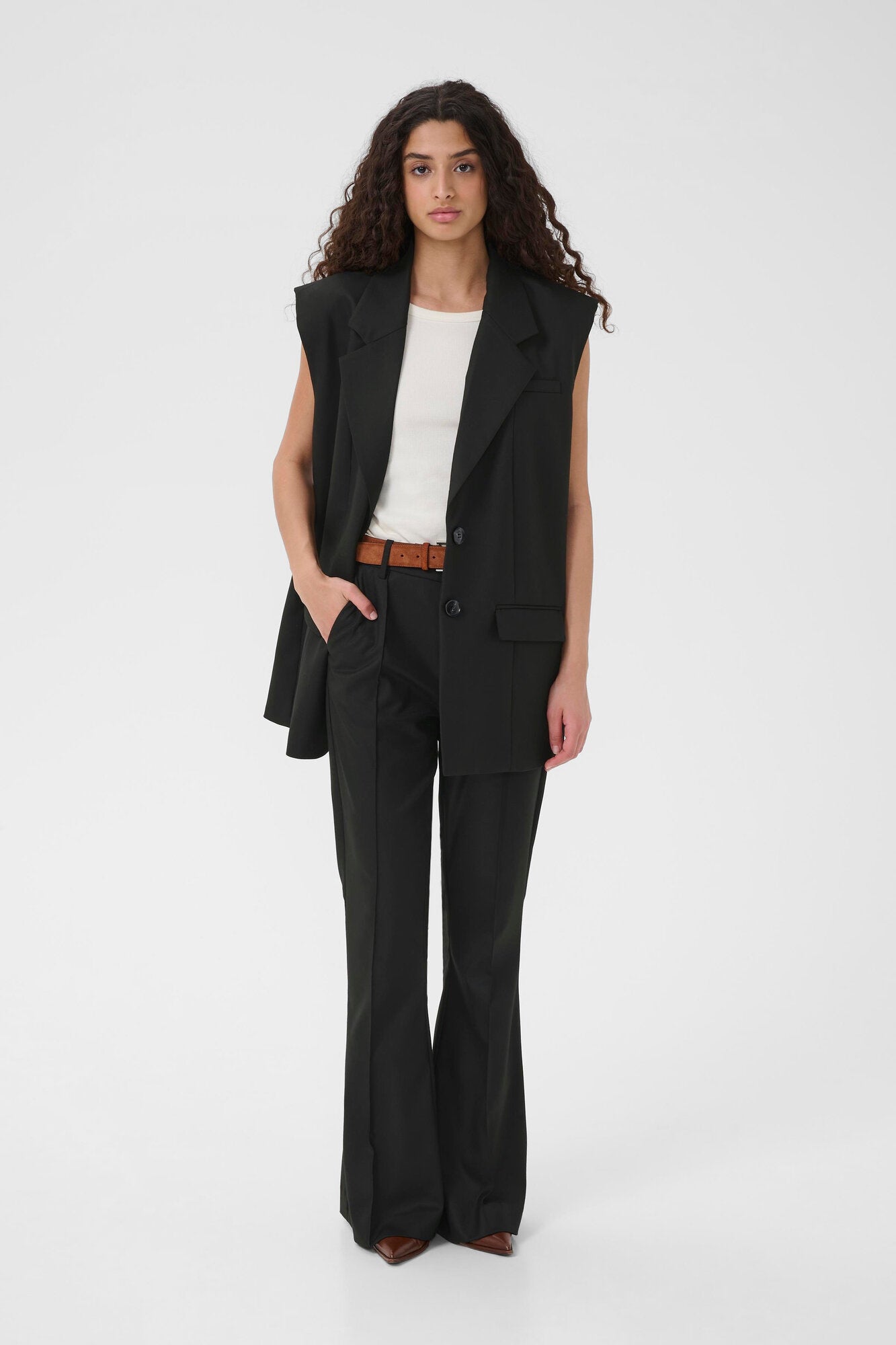 GZpaula lang blazer vest - sort